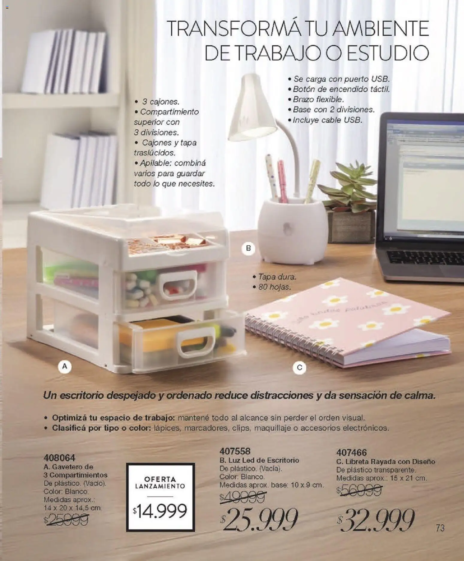 Violetta - Violetta Cosméticos │ válido desde el 18/03/2026 | Página: 73 | Productos: Cable, Escritorio, Luz LED, Maquillaje