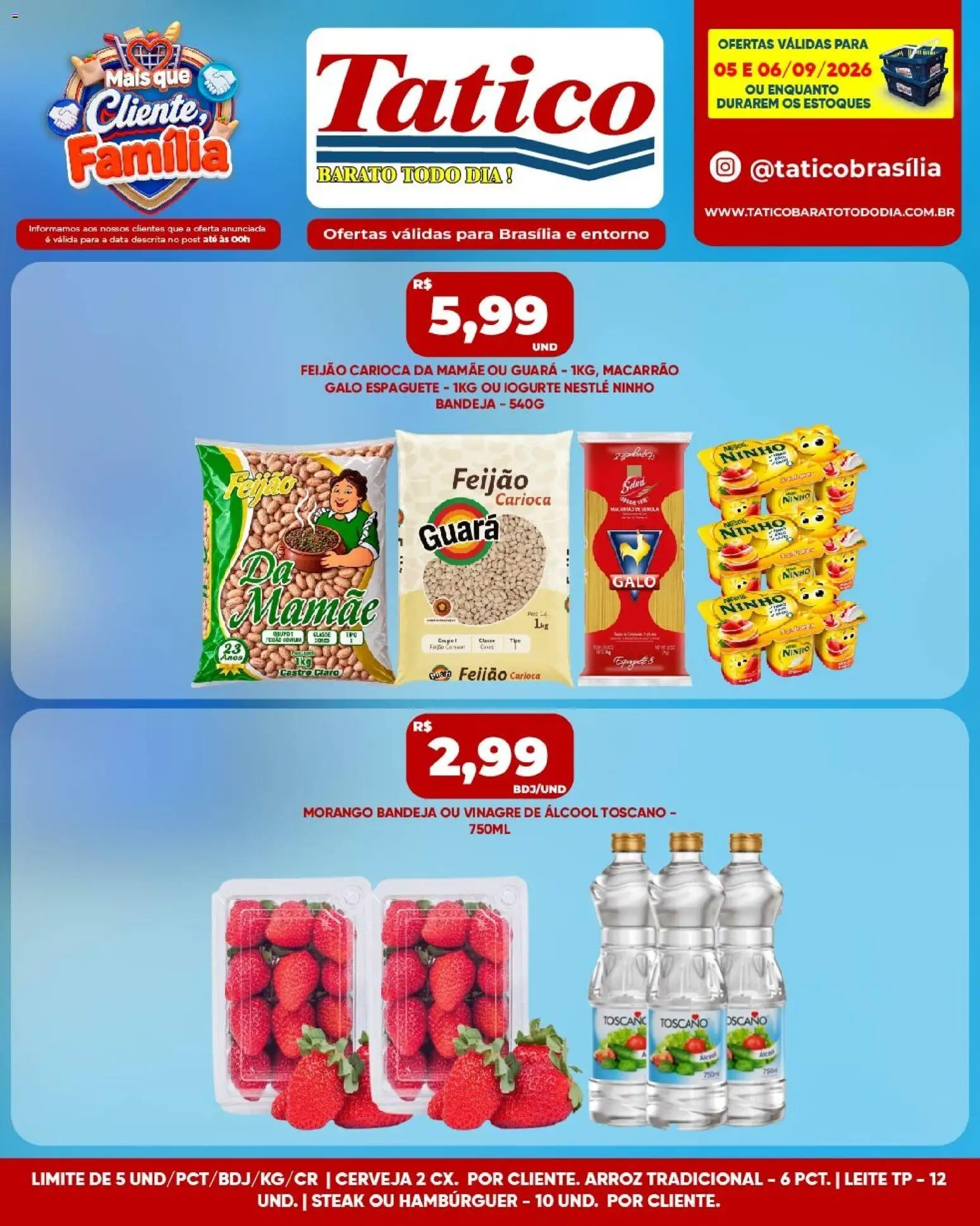 Tatico Folheto - válido de 05/09/2026 | Página: 2 | Produtos: Steak, Leite, Cerveja, Arroz