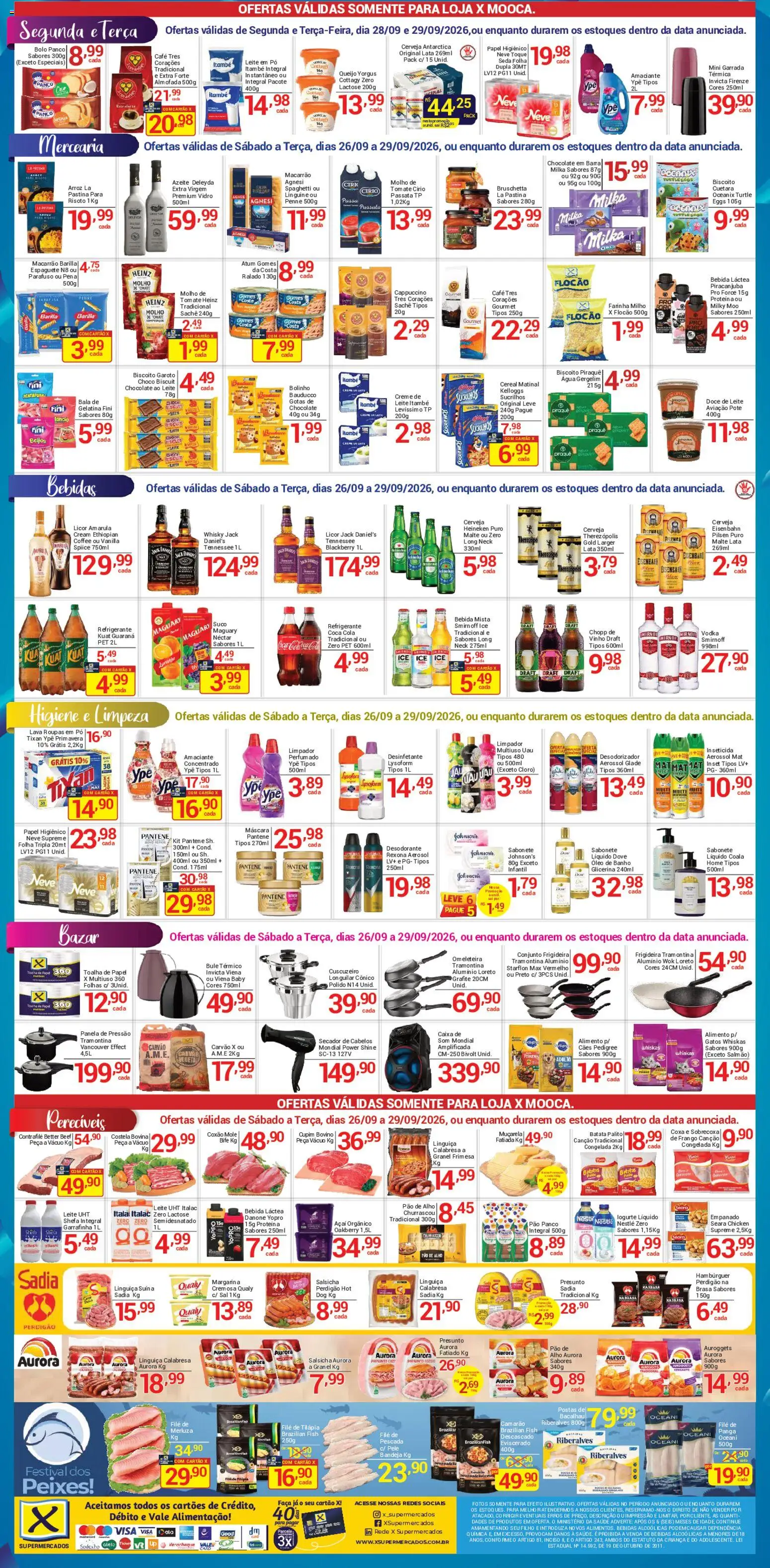X Supermercados Folheto - válido de 25/09/2026 | Página: 2 | Produtos: Tomate, Queijo, Muçarela, Chocolate em barra