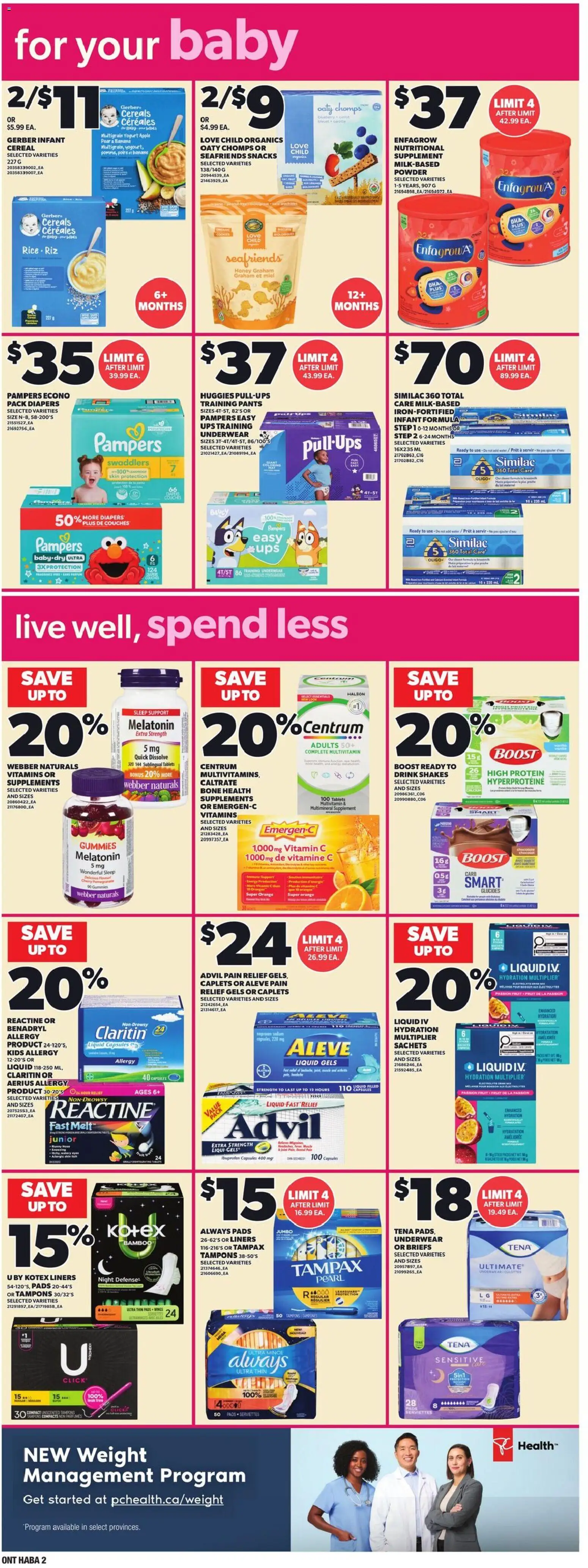 Zehrs flyer valid from Jul 30, 2026 | Page: 10 | Products: Tampons, Capsules, Chocolate, Protein