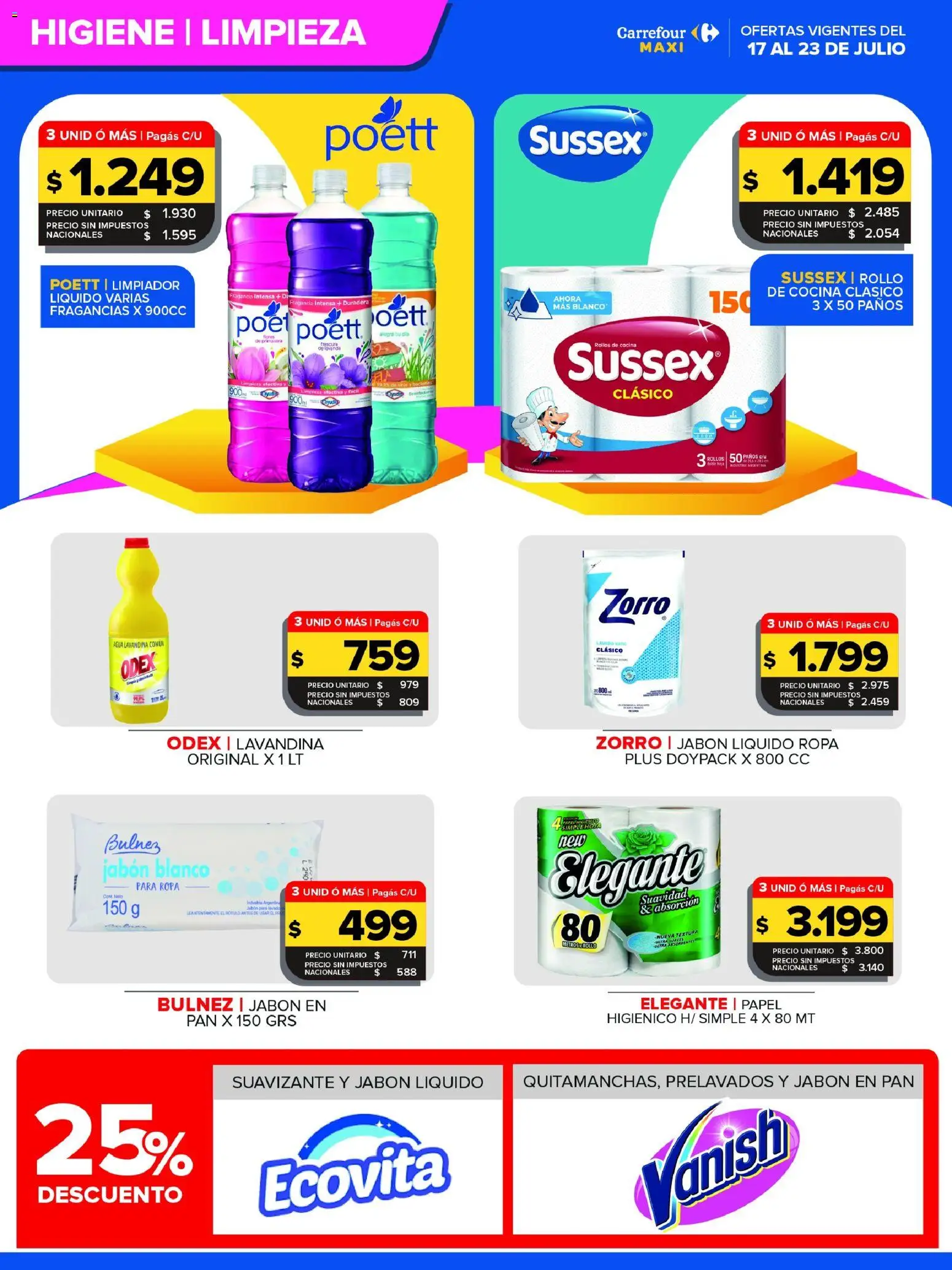 Carrefour Maxi catálogo │ válido desde el 17/07/2026 | Página: 4 | Productos: Lavandina, Jabón líquido, Ropa, Limpiador