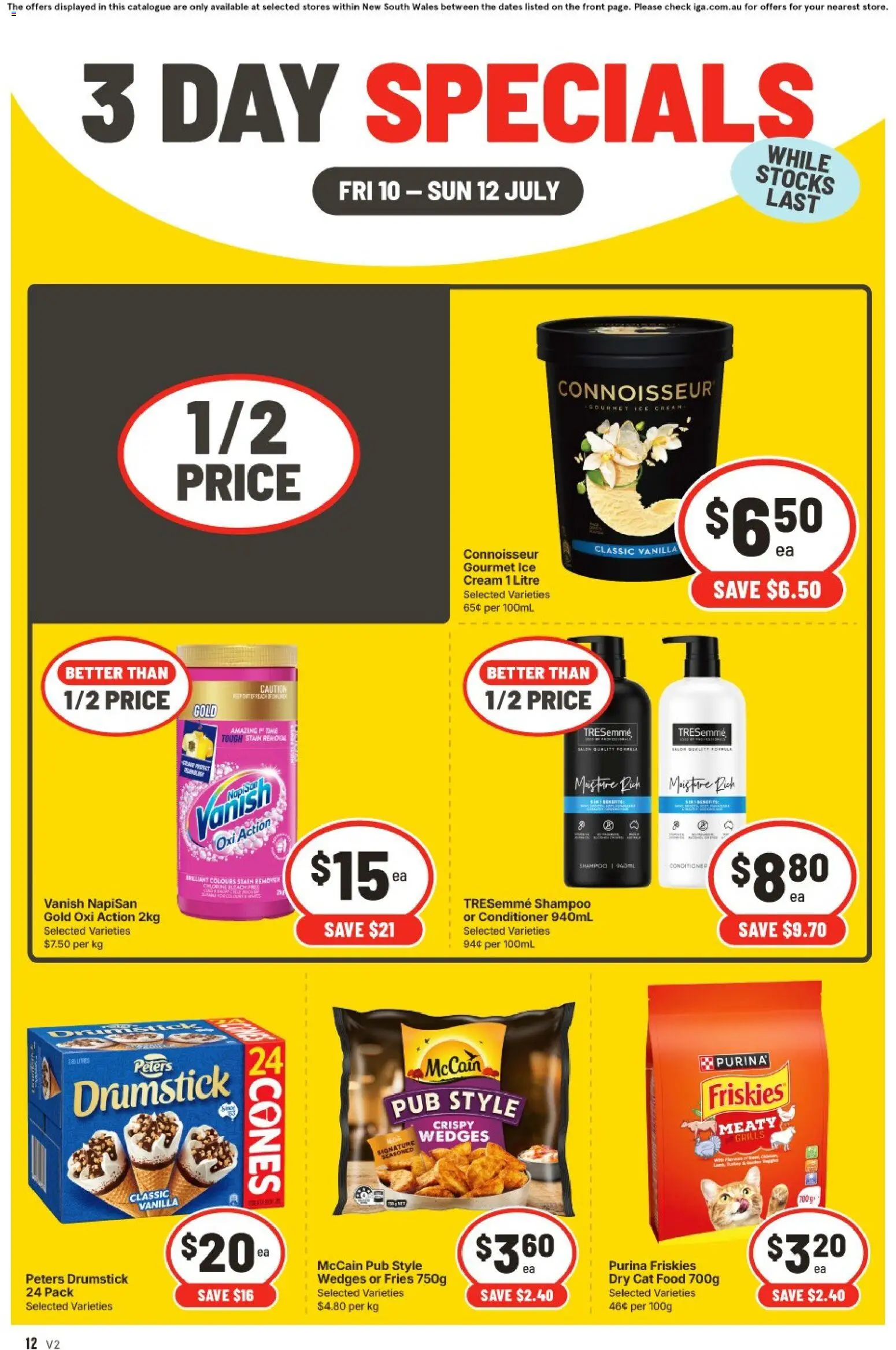 IGA catalogue - valid from 10/07/2026 | Page: 2 | Products: Shampoo, Conditioner, Stain remover, Ice cream