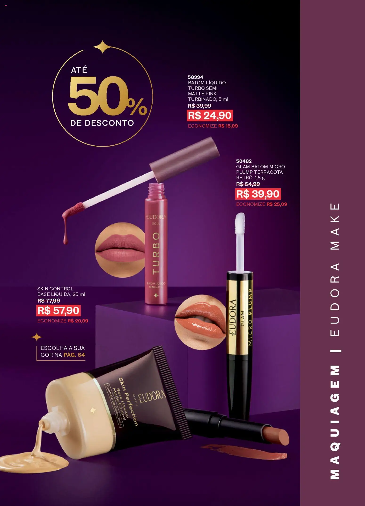 Eudora Folheto - válido de 16/09/2026 | Página: 66 | Produtos: Maquiagem, Batom, Base
