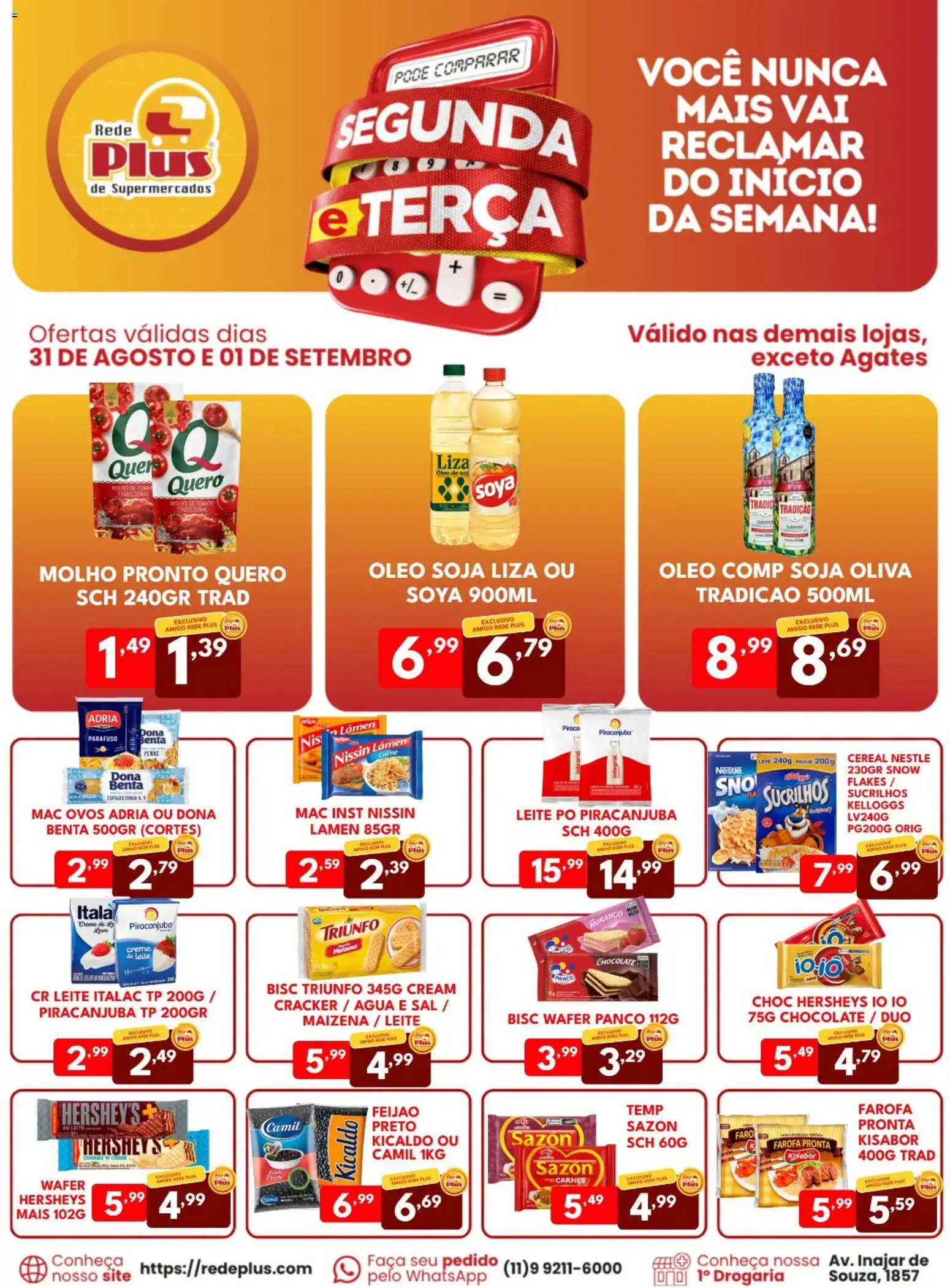 Rede Plus Supermercados Folheto - válido de 31/08/2026 | Página: 1 | Produtos: Ovos, Carne, Creme, Sal