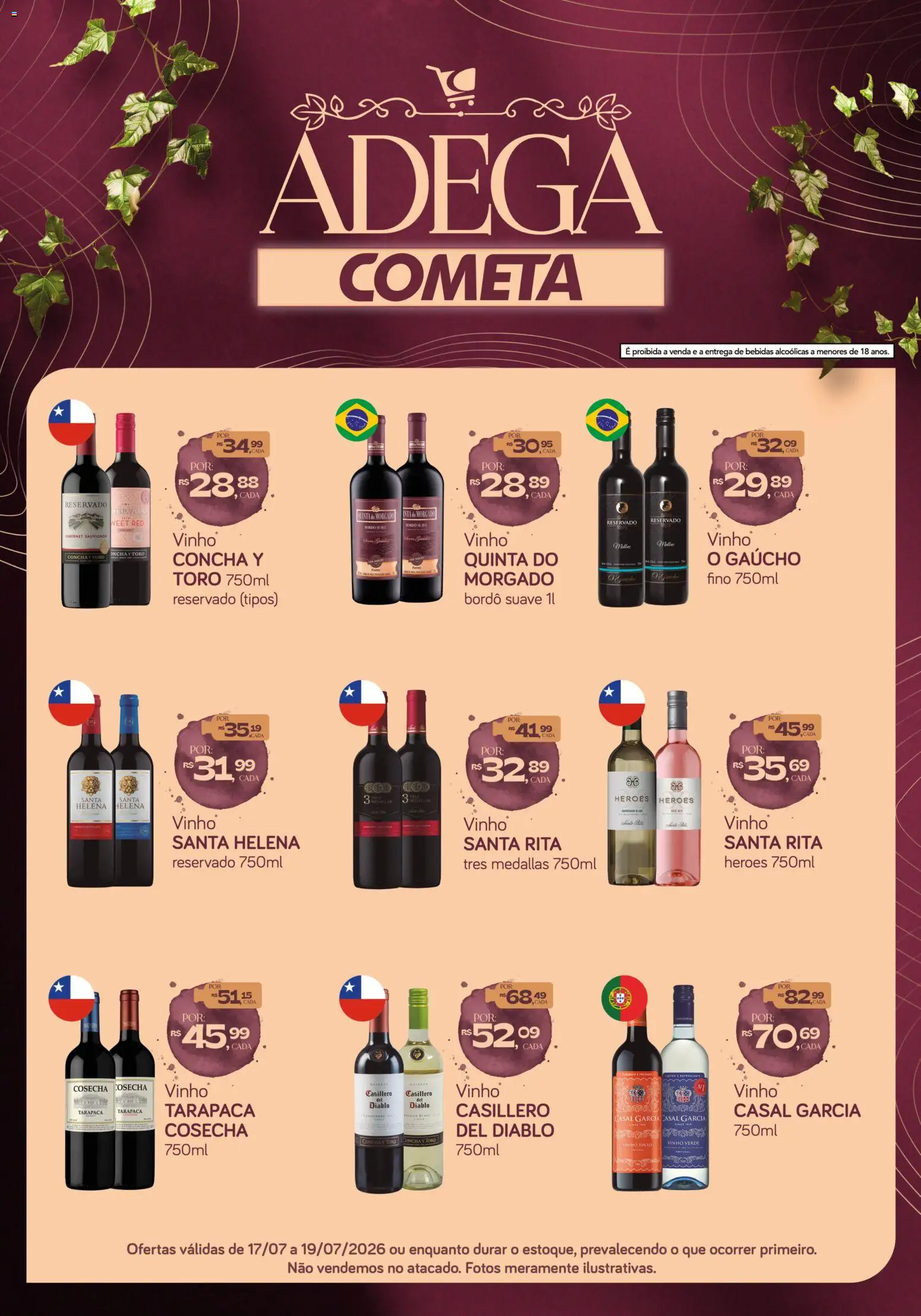 Cometa Supermercados Folheto - válido de 17/07/2026 | Página: 1 | Produtos: Vinho