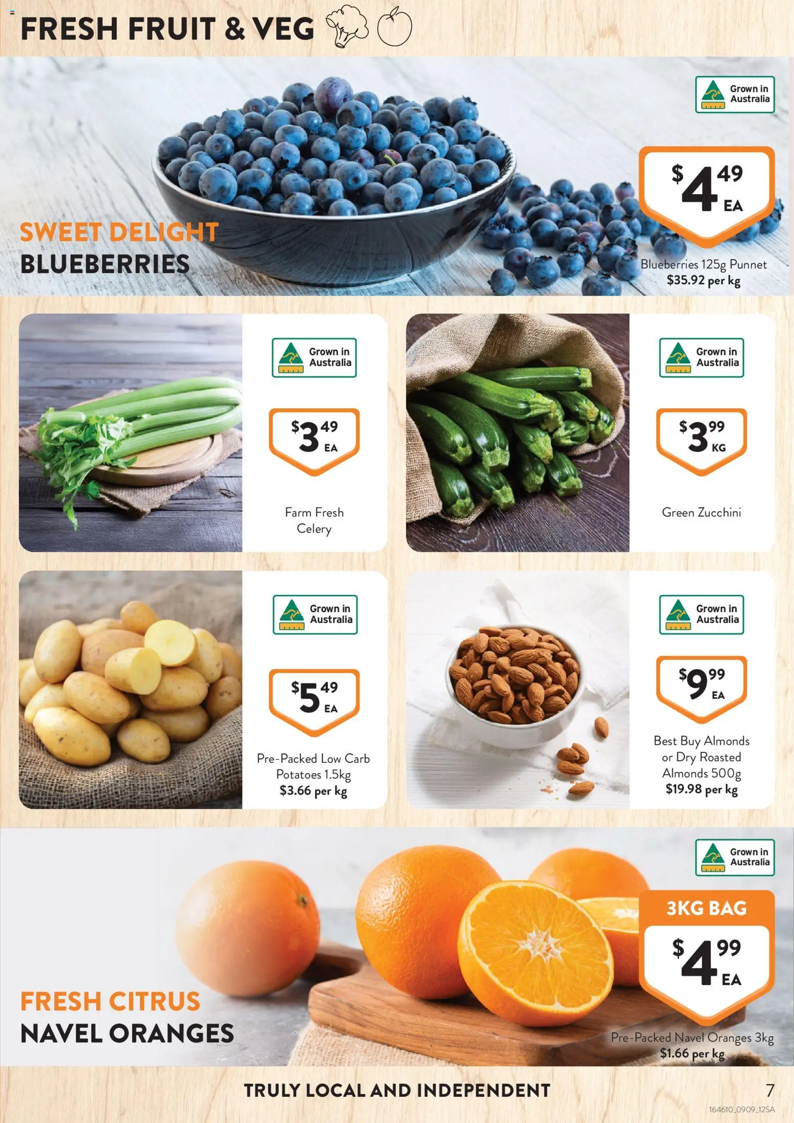 Foodworks catalogue - valid from 09/09/2026 | Page: 7 | Products: Zucchini, Fruit, Bag, Citrus