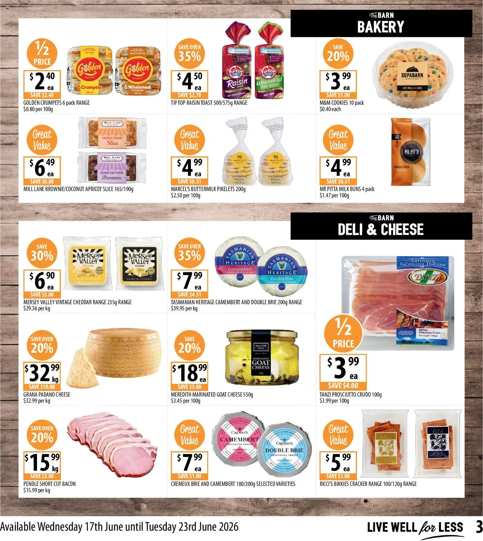 Supabarn catalogue - valid from 17.06.2026 | Page: 3 | Products: Bacon, Milk, Weight, Bakery