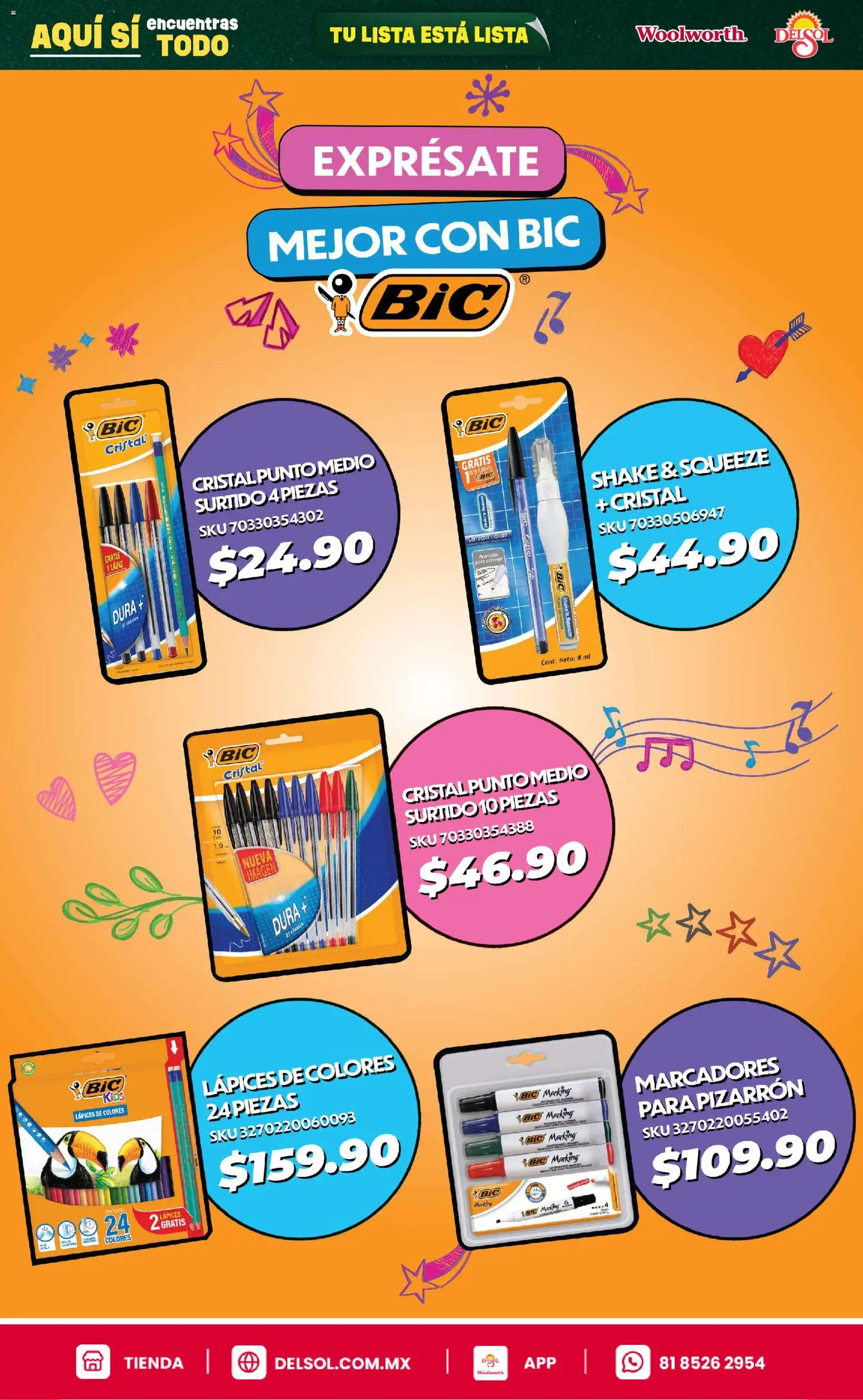 Nuevas ofertas de Del Sol y Woolworth válidas en toda la República Mexicana desde el 25/06/2026. ¡Encuentra las mejores ofertas en Del Sol y Woolworth catálogo Back To School! | Página: 8 | Productos: Pizarrón, Corrector