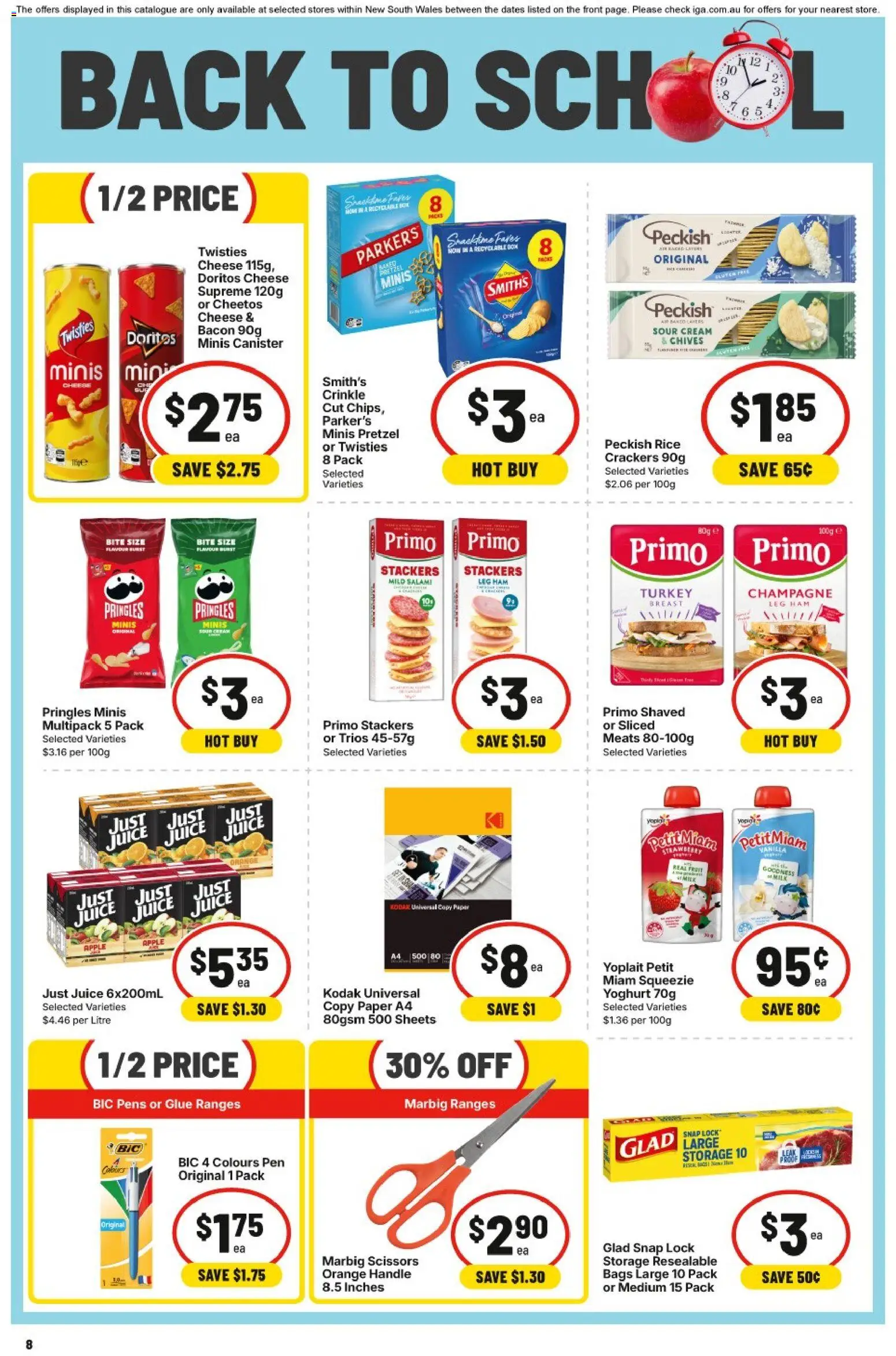 IGA catalogue - valid from 08/07/2026 | Page: 8 | Products: Bacon, Cheese, Chips, Cream