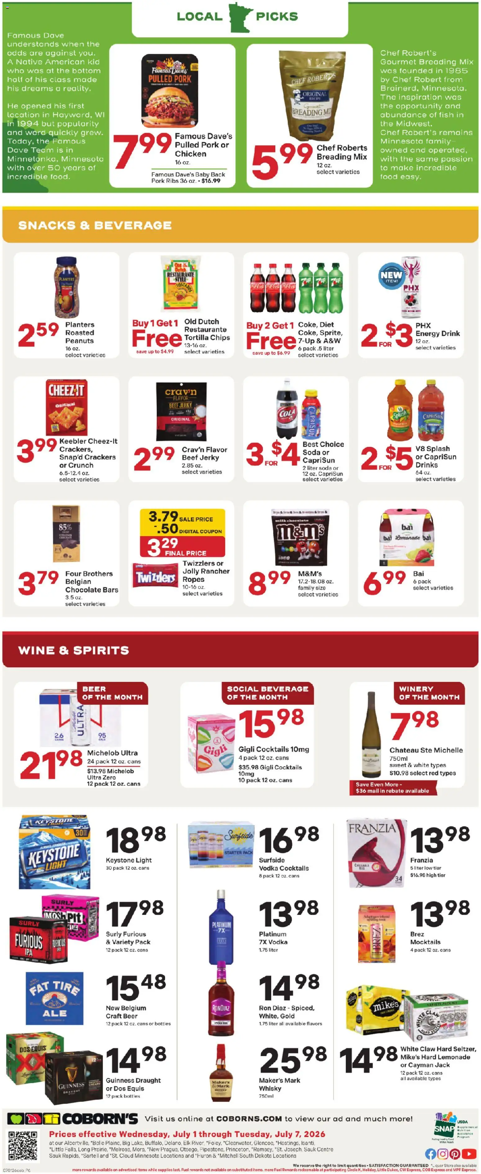Coborn's Weekly Ad - valid from 07/01/2026 | Page: 6 | Products: Tire, Beef, Vodka, Starter
