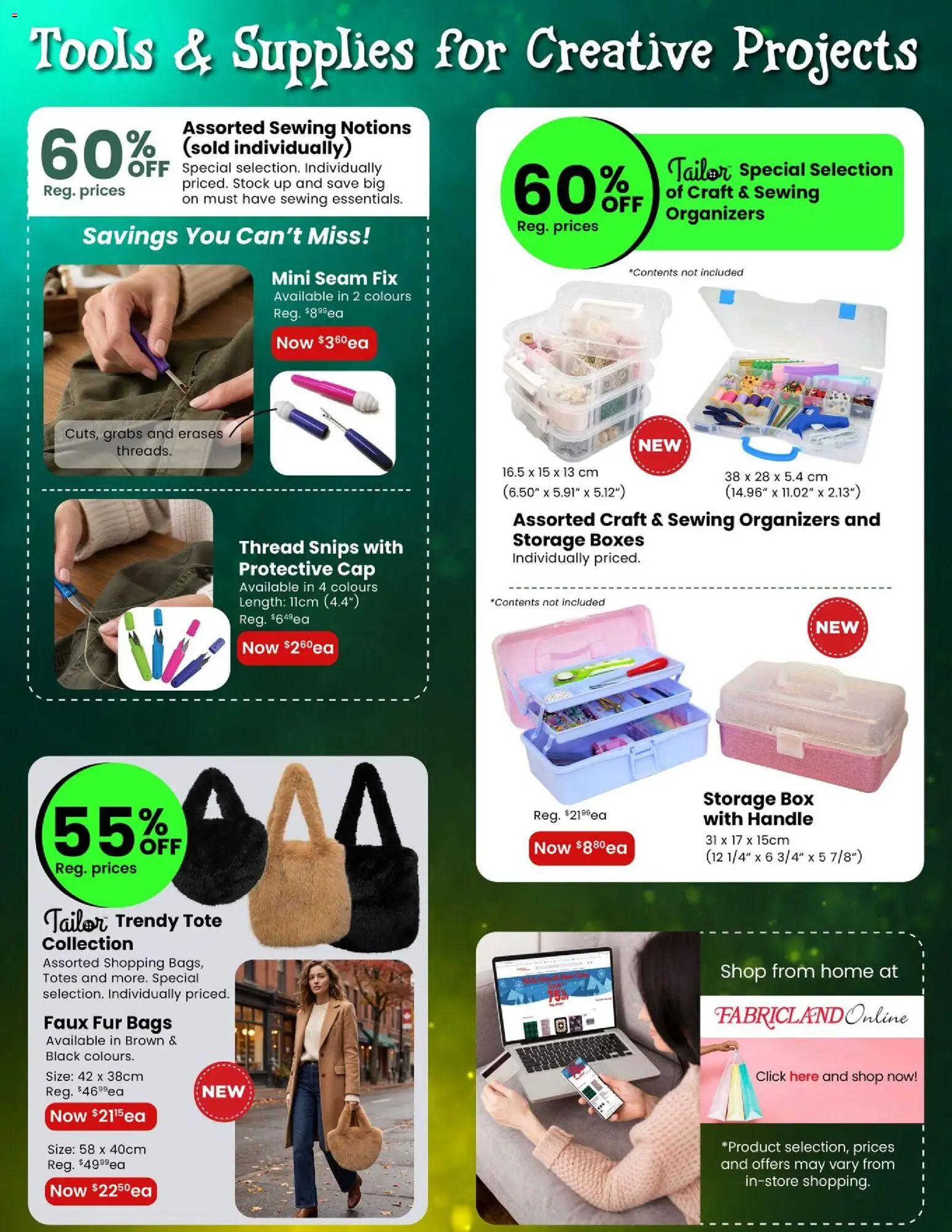 Fabricland flyer valid from Oct 1, 2026 | Page: 14 | Products: Cap, Tools, Storage box, Box
