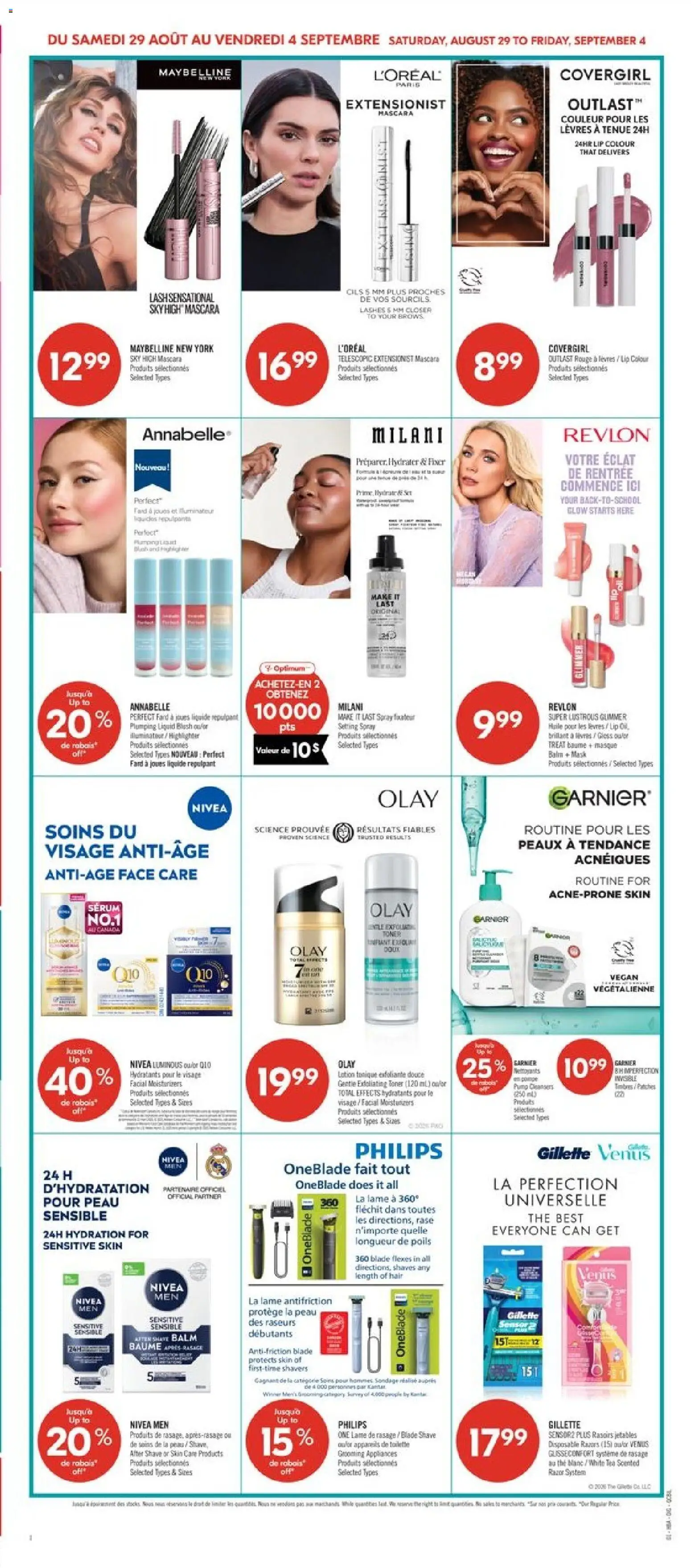 Pharmaprix flyer valid from Aug 29, 2026 | Page: 13 | Products: Tea, Mascara, Mask, Toilette