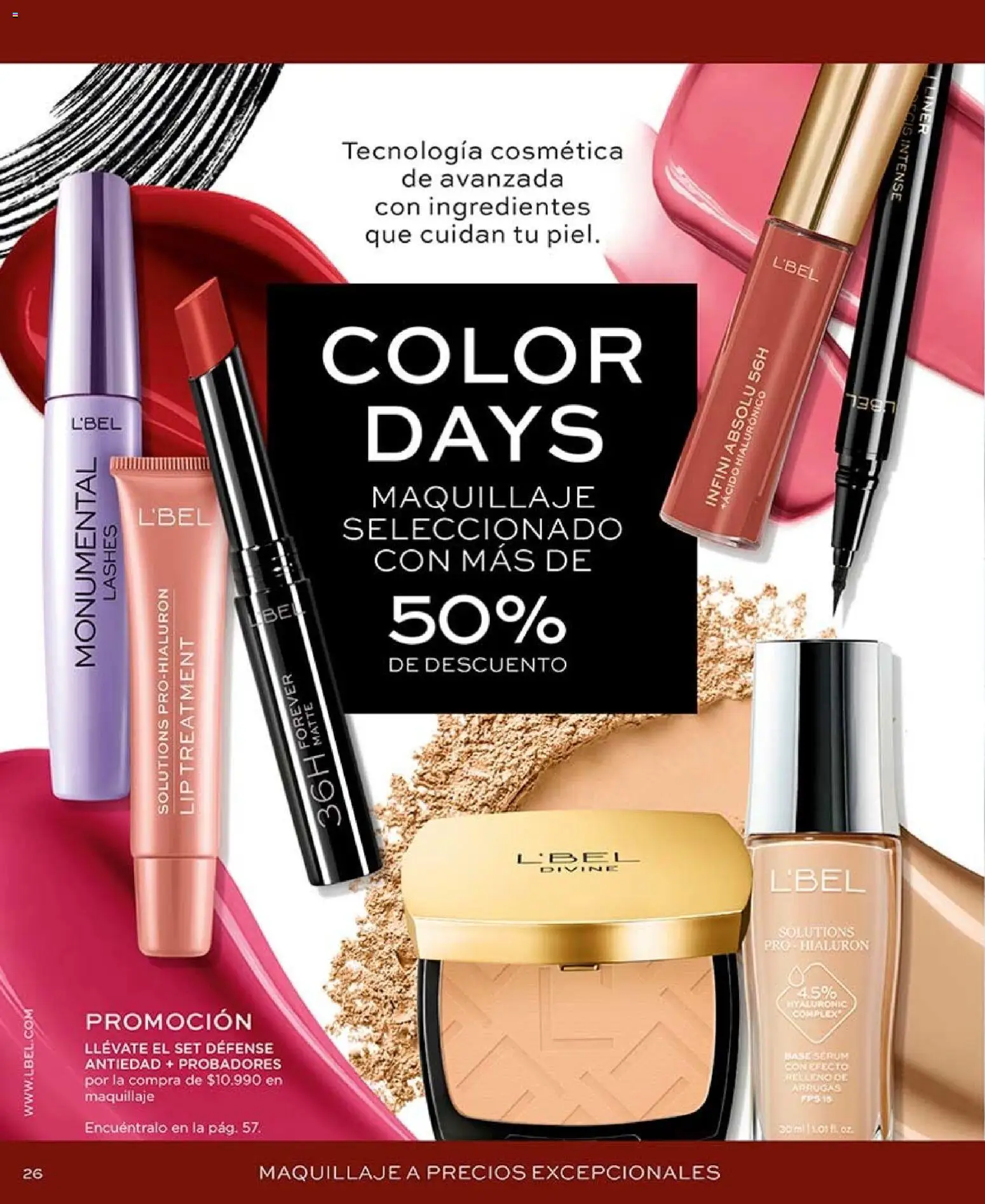 Catálogo L'Bel Campaña 15 │ válido desde el 06.09.2026 | Página: 26 | Productos: Maquillaje, Base, Serum, Ingredientes
