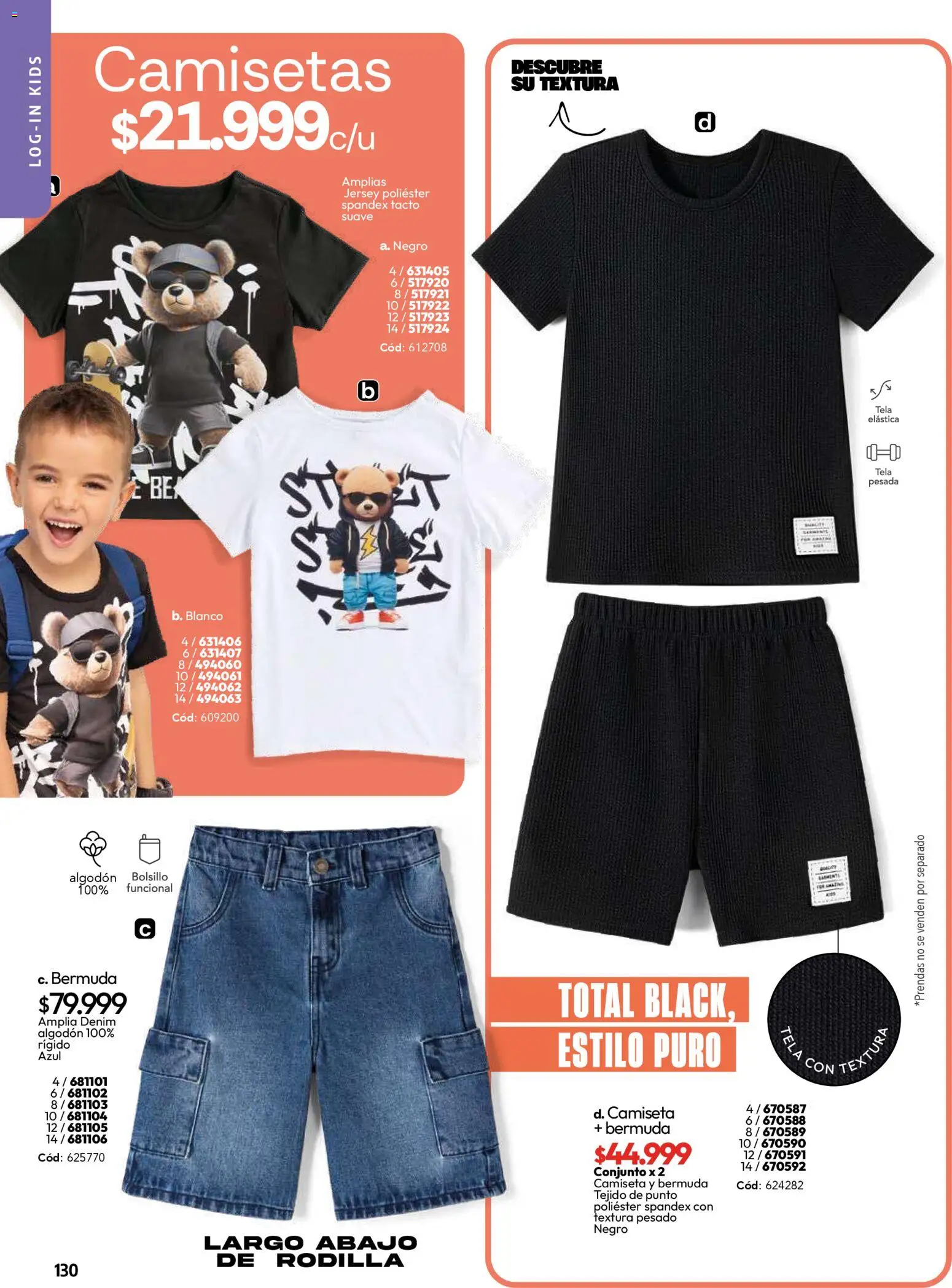 Carmel revista - valida desde el 01/04/2026 | Página: 130 | Productos: Algodón, Bermuda, Camiseta, Conjunto