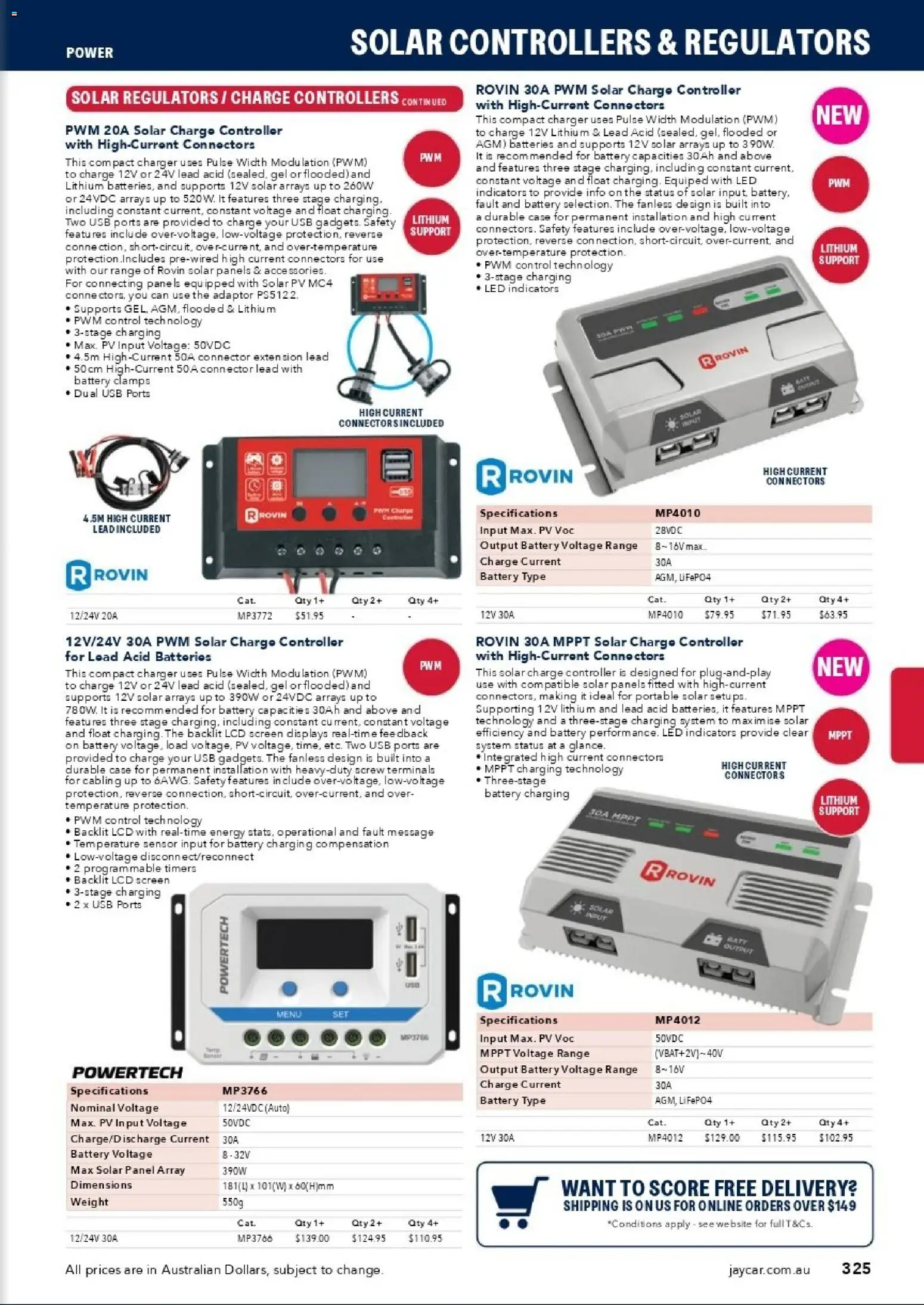 Jaycar catalogue - valid from 31/08/2026 | Page: 323 | Products: Battery, Controller, Connector, Weight