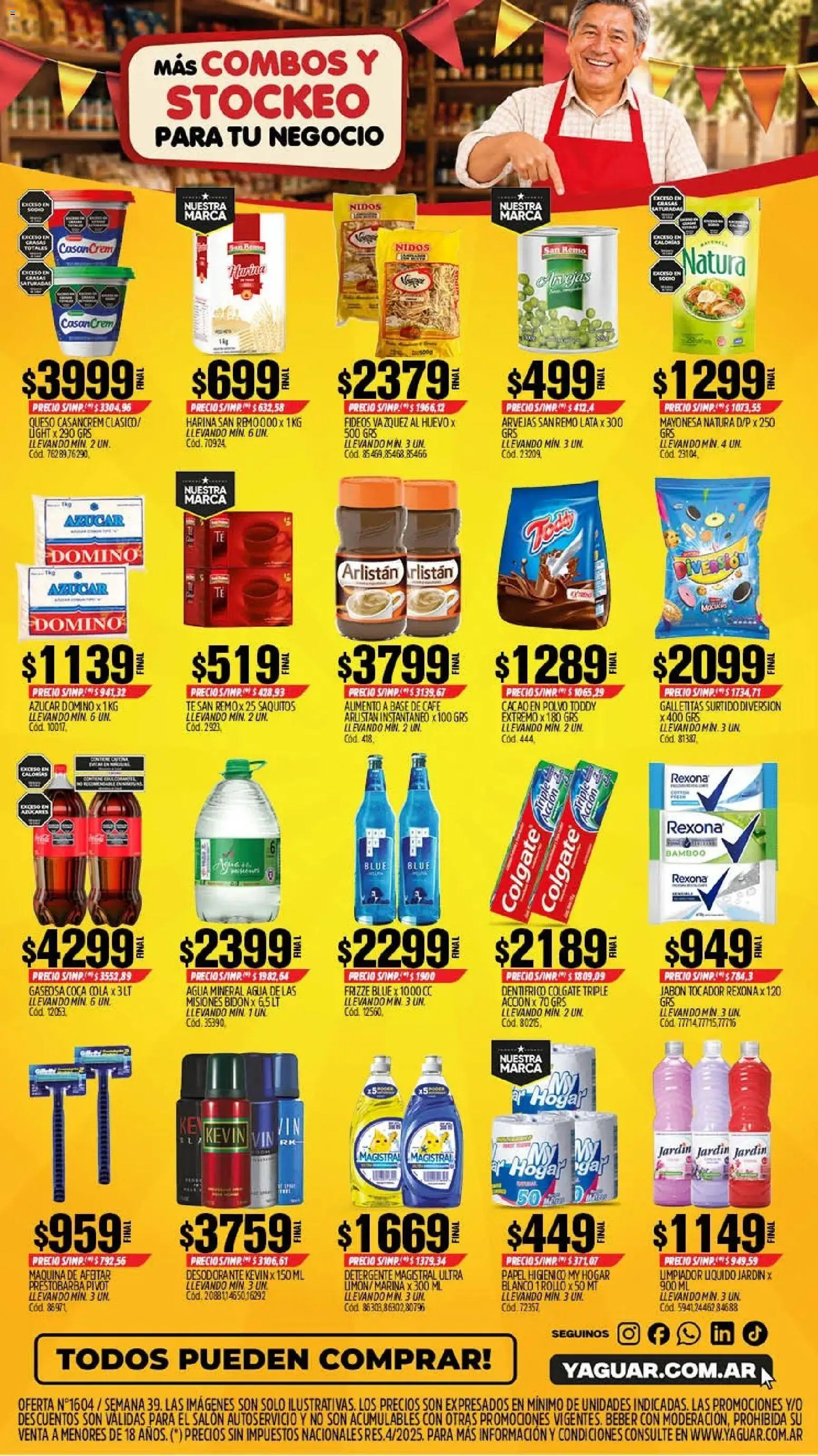 Yaguar - Oferta Semanal Misiones │ válido desde el 21/09/2026 | Página: 2 | Productos: Galletitas, Detergente, Queso, Café
