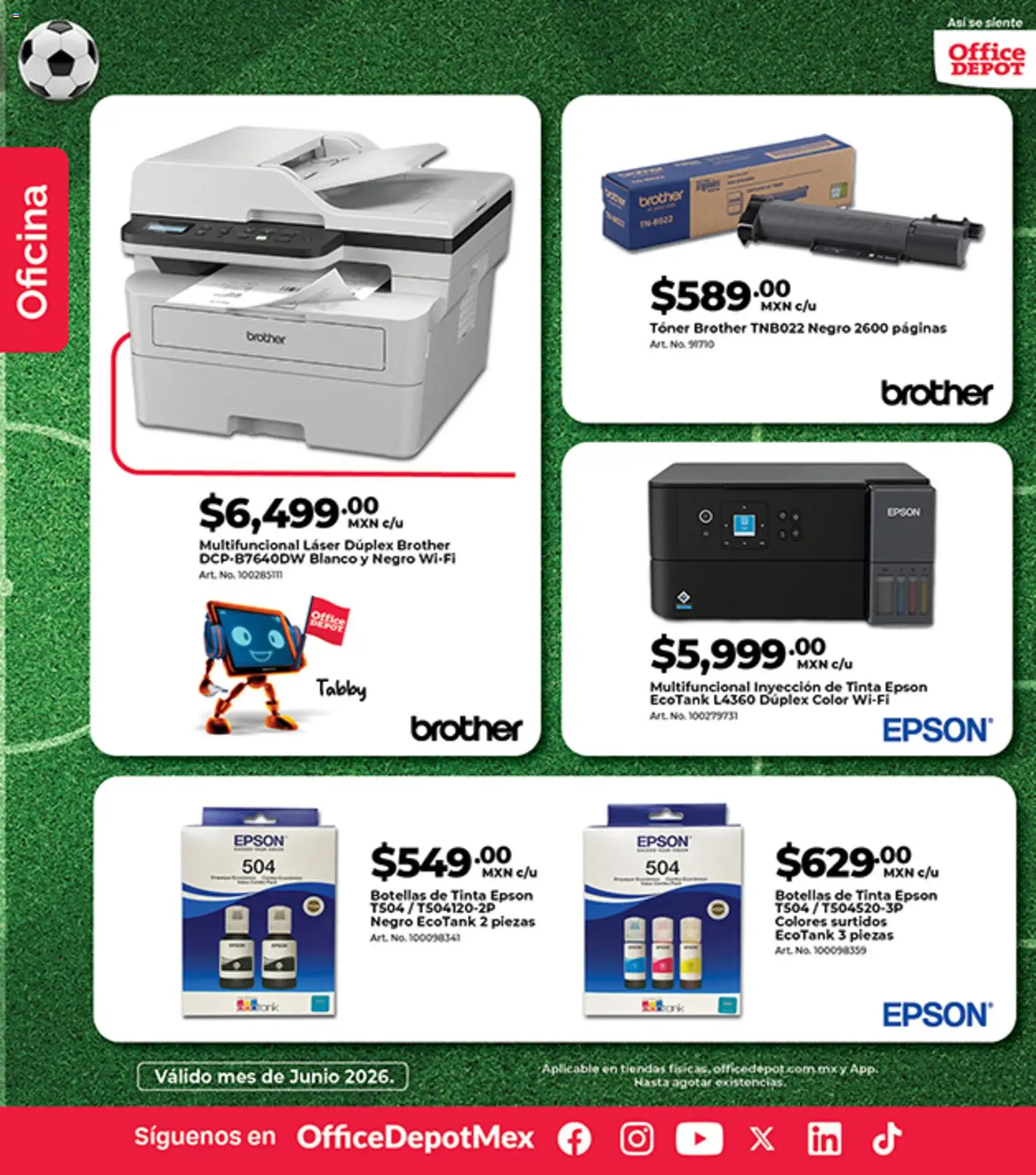 Nuevas ofertas de Office Depot válidas en toda la República Mexicana desde el 01.06.2026. ¡Encuentra las mejores ofertas en Office Depot catálogo! | Página: 9 | Productos: Toner