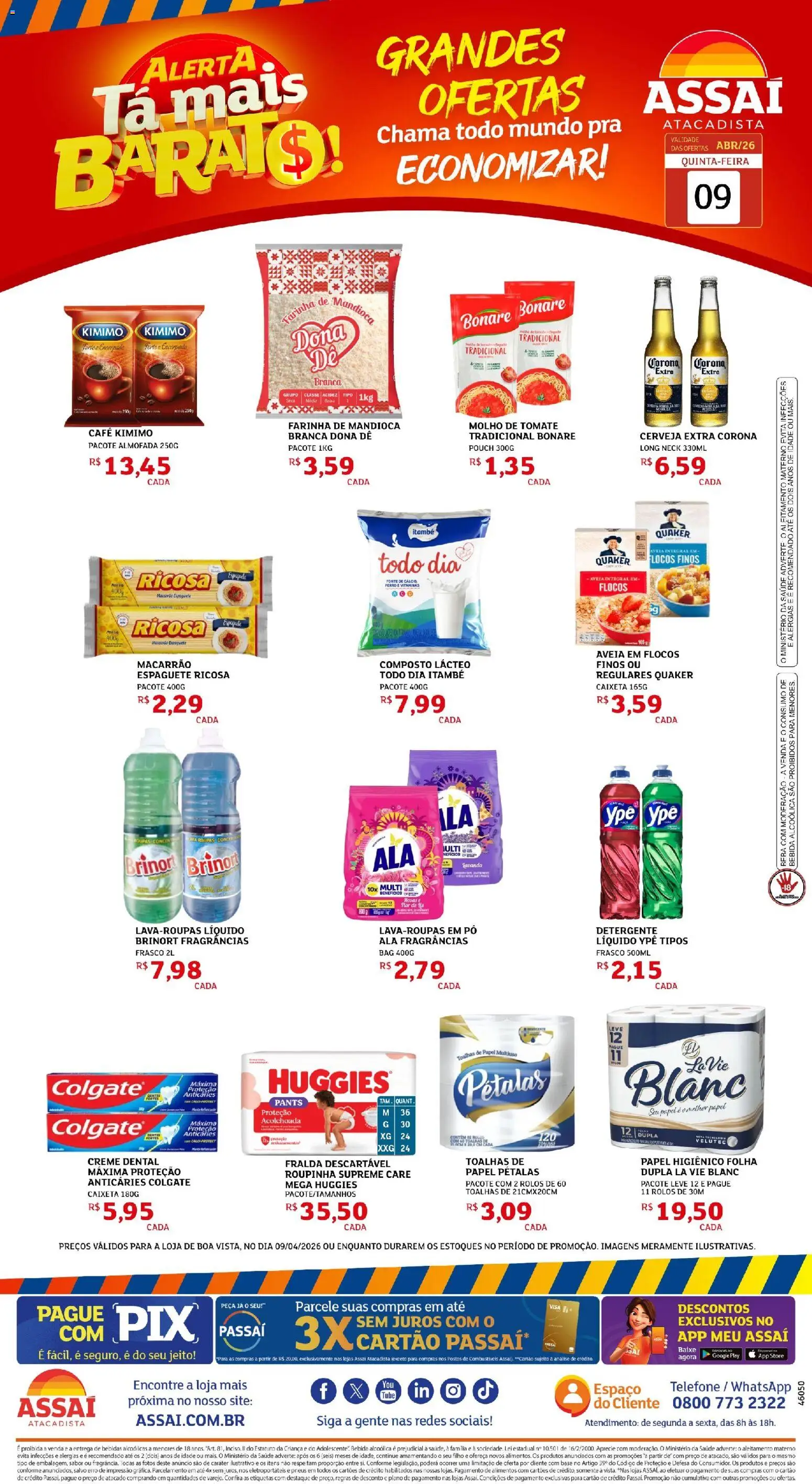 Assaí Atacadista Folheto - válido de 02/07/2026 | Página: 1 | Produtos: Detergente, Café, Creme, Creme dental