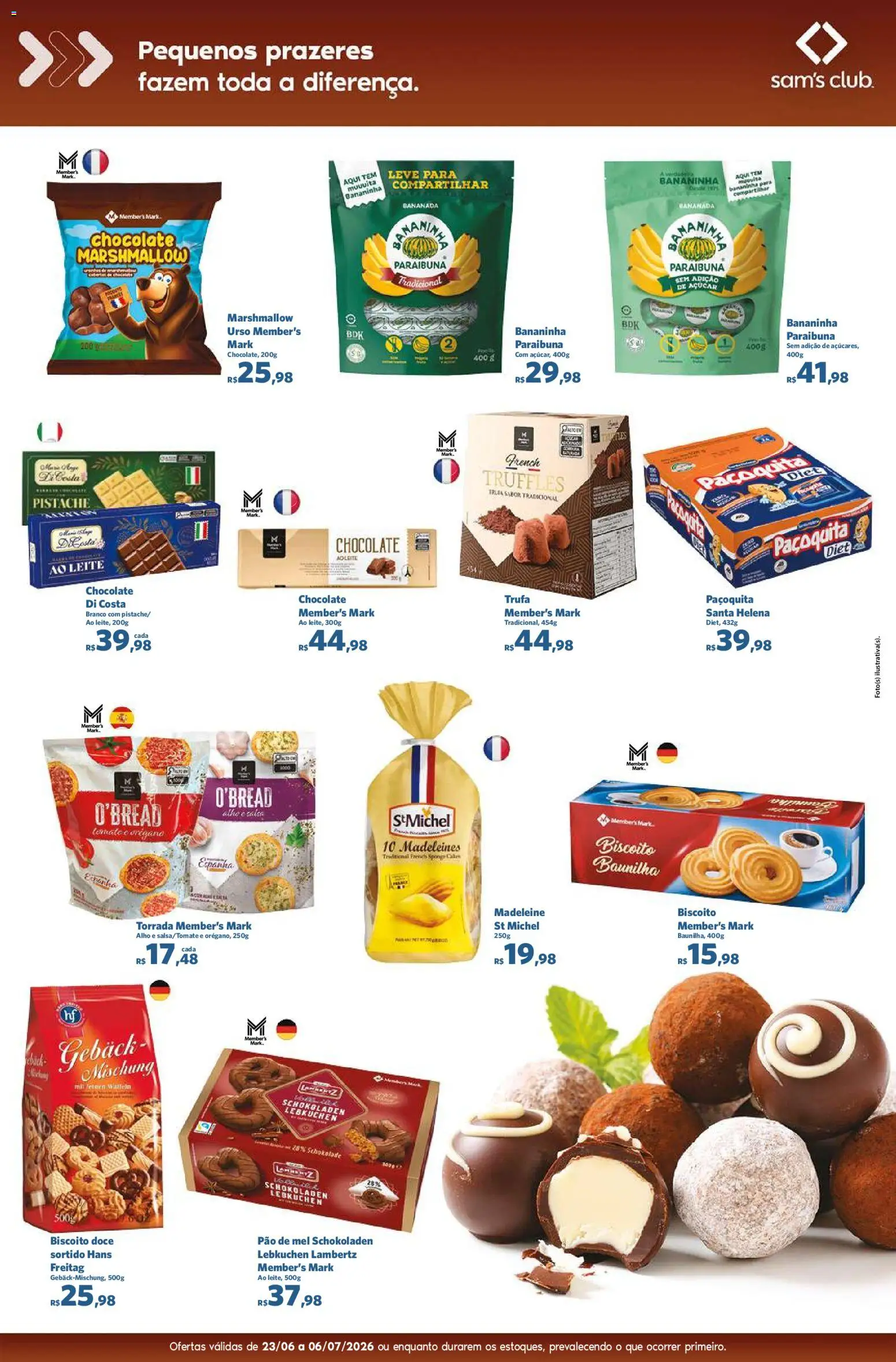 Sam's Club Folheto - válido de 23/06/2026 | Página: 5 | Produtos: Biscoito, Leite, Chocolate, Açúcar