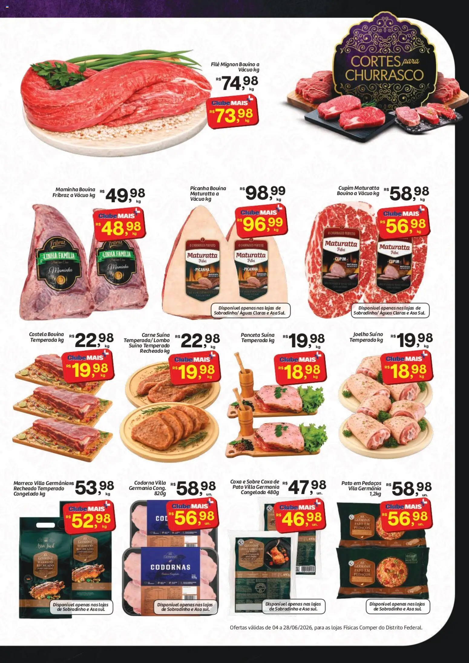 Comper Folheto - válido de 04/06/2026 | Página: 11 | Produtos: Filé mignon, Maminha, Picanha, Carne