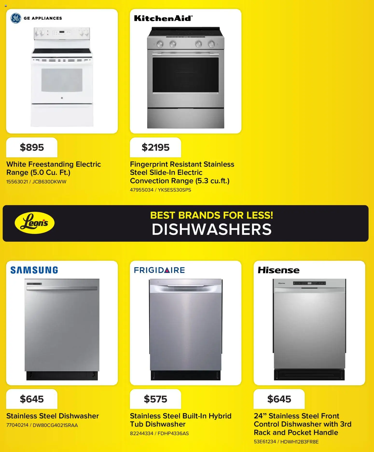 Leon's flyer valid from Oct 1, 2026 | Page: 6 | Products: Dishwasher