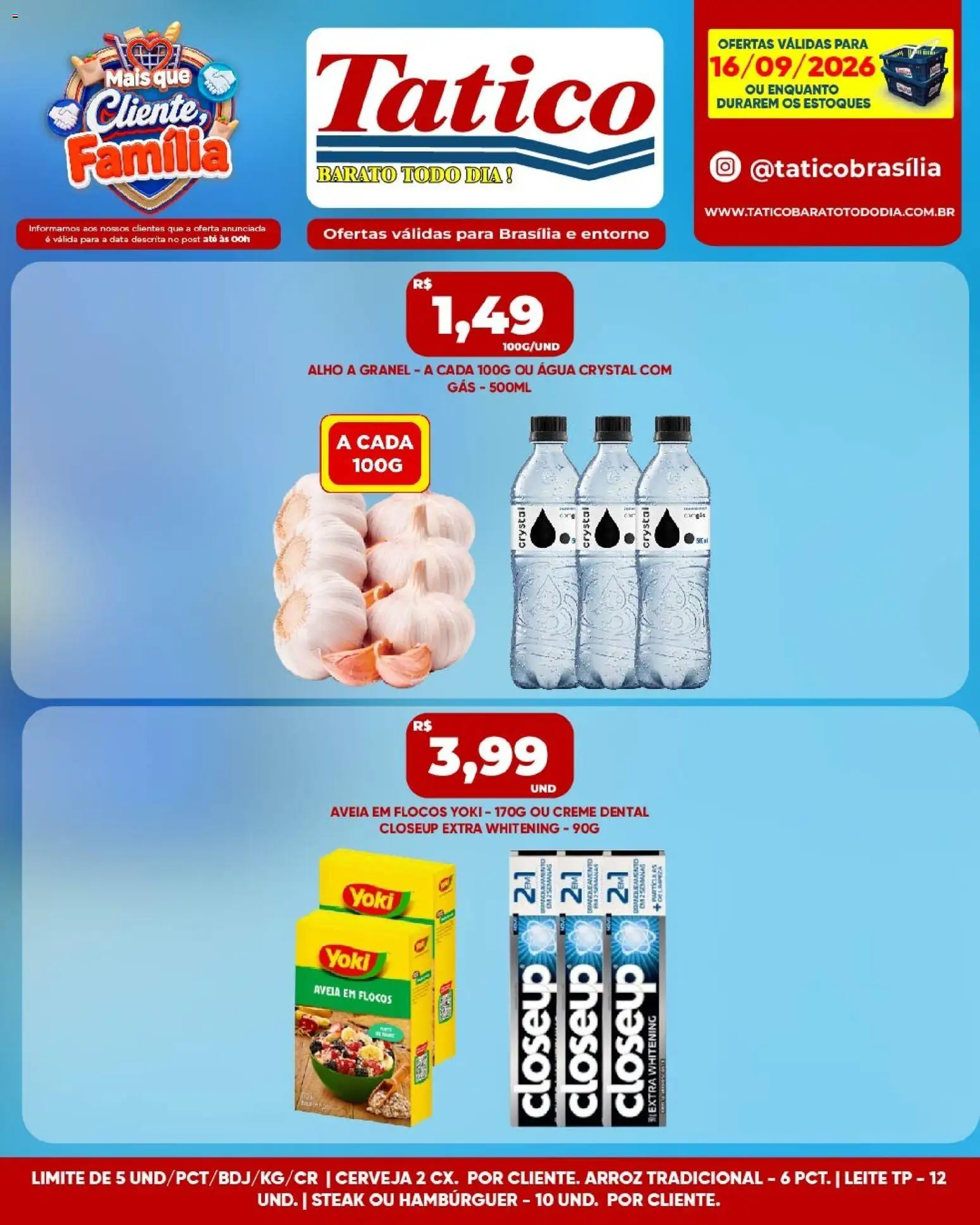 Tatico Folheto - válido de 16/09/2026 | Página: 2 | Produtos: Cerveja, Arroz, Creme, Creme dental