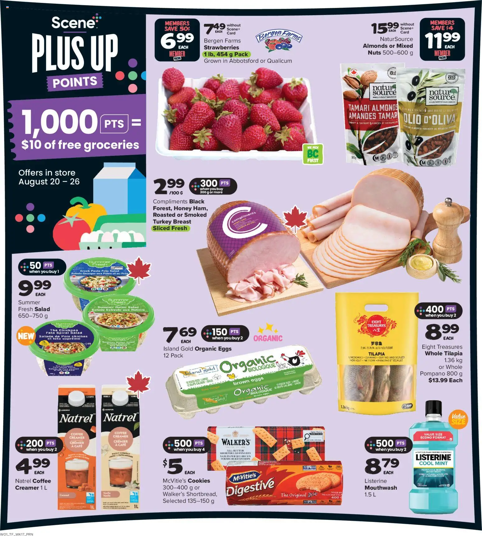 Thrifty Foods flyer valid from Aug 20, 2026 | Page: 9 | Products: Turkey, Mouthwash, Honey, Eggs