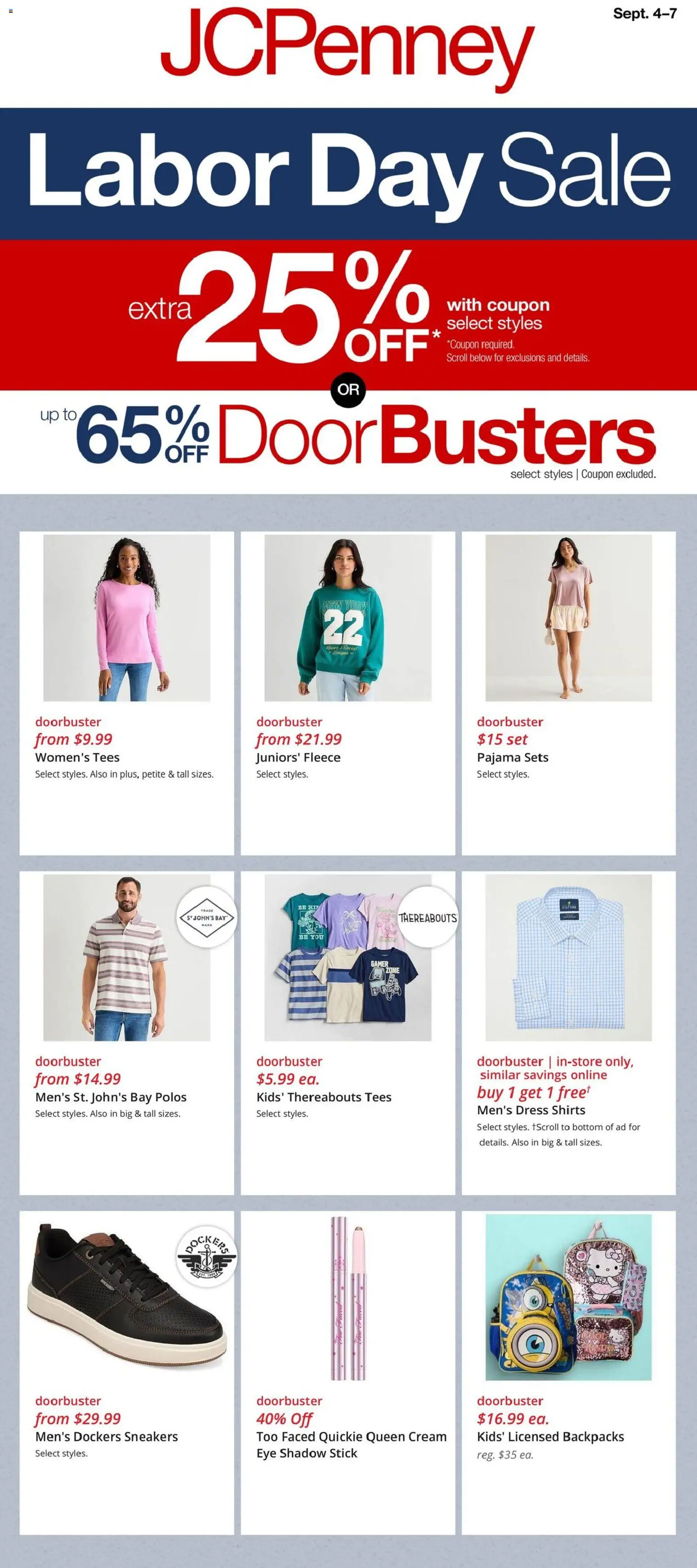 JCPenney Ad - valid from 09/04/2026 | Page: 1 | Products: Cream, Sneakers, Dress