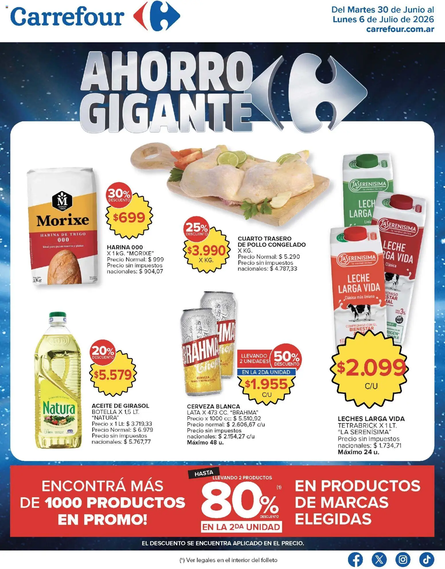 Carrefour - Carrefour Hiper │ válido desde el 30/06/2026 | Página: 1 | Productos: Pollo, Harina, Leche, Cerveza
