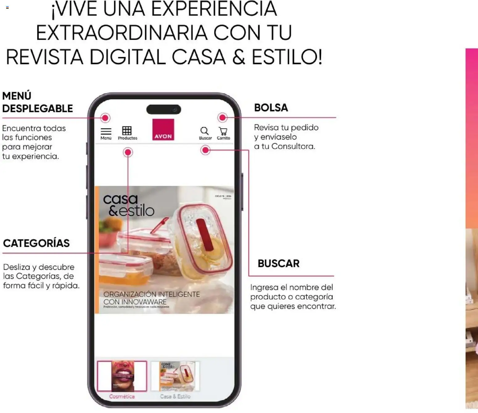 Nuevas ofertas de AVON válidas en toda la República Mexicana desde el 31/07/2026. ¡Encuentra las mejores ofertas en AVON Casa & Estilo 12 2026! | Página: 2 | Productos: Bolsa