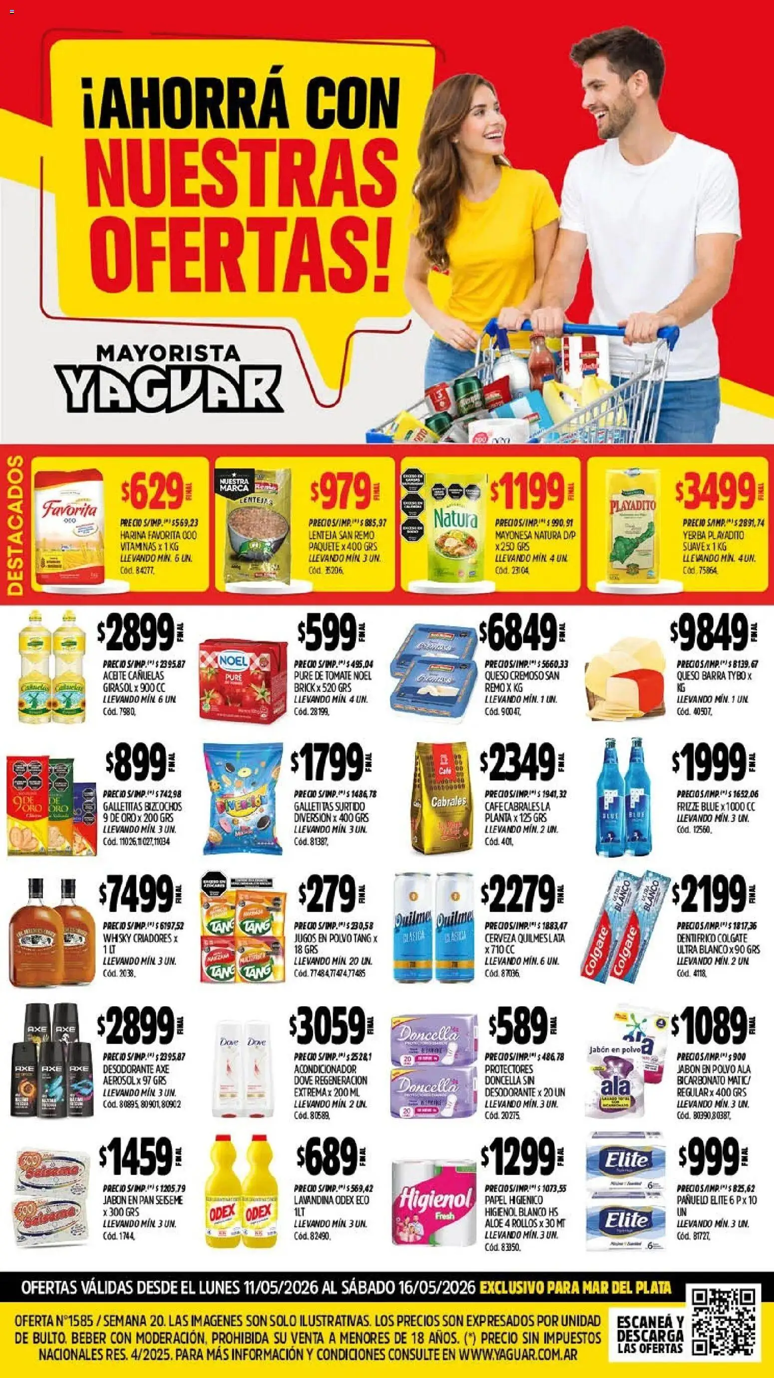 Yaguar - Oferta Semanal Mar del Plata │ válido desde el 11.05.2026 | Página: 1 | Productos: Vitaminas, Lentejas, Desodorante, Cerveza