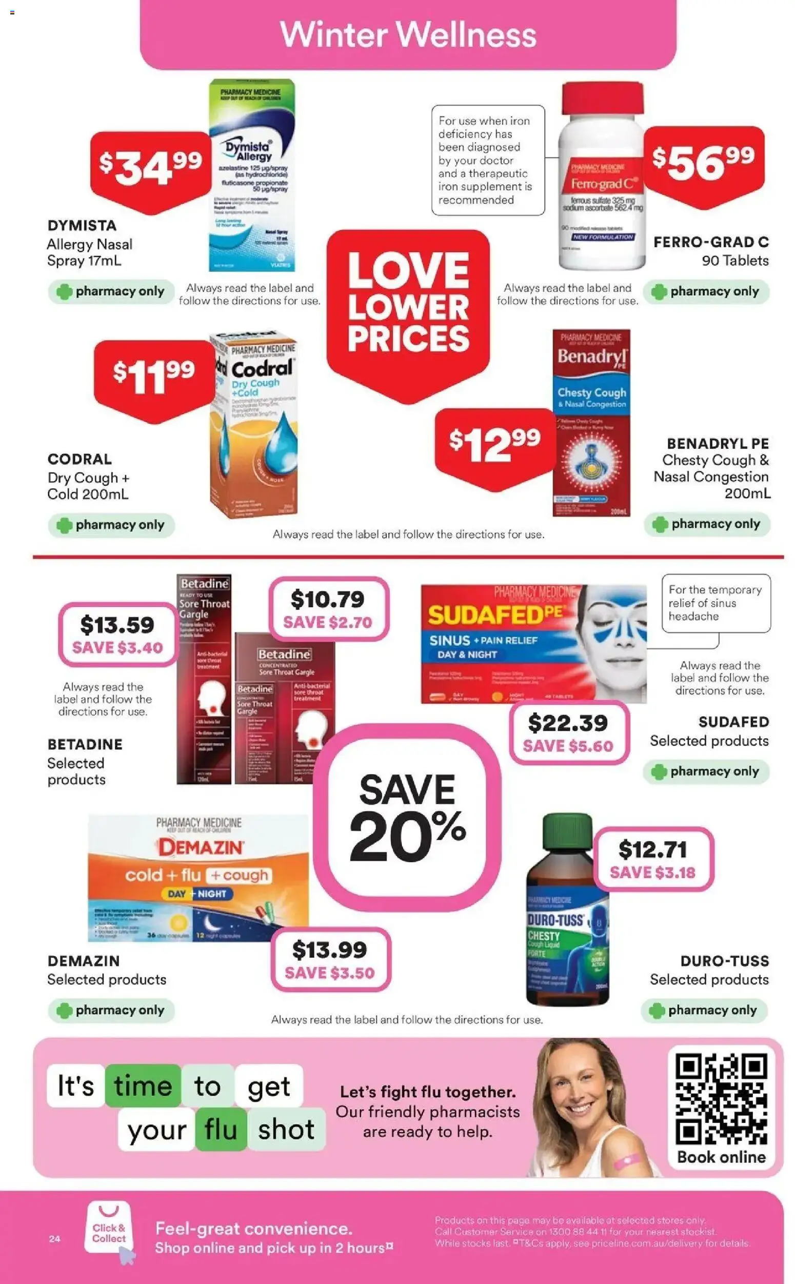Priceline Pharmacy catalogue - valid from 30/07/2026 | Page: 24 | Products: Iron, Treatment, Pain relief, Allergy