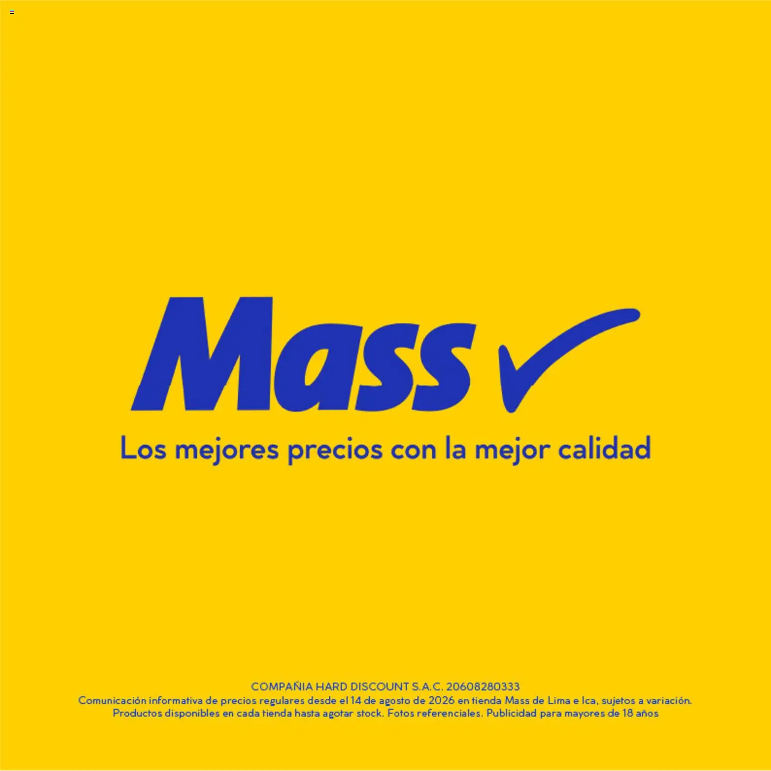 Catálogo Mass válido desde 14/08/2026 | Página: 8 | Productos: Lima