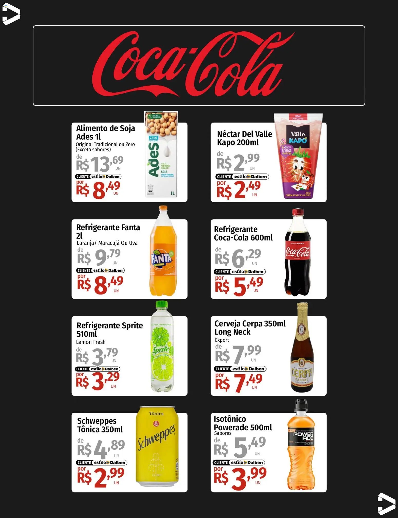 Supermercado Dalben Folheto - válido de 21/09/2026 | Página: 3 | Produtos: Refrigerante Sprite, Fanta, Soja, Isotônico