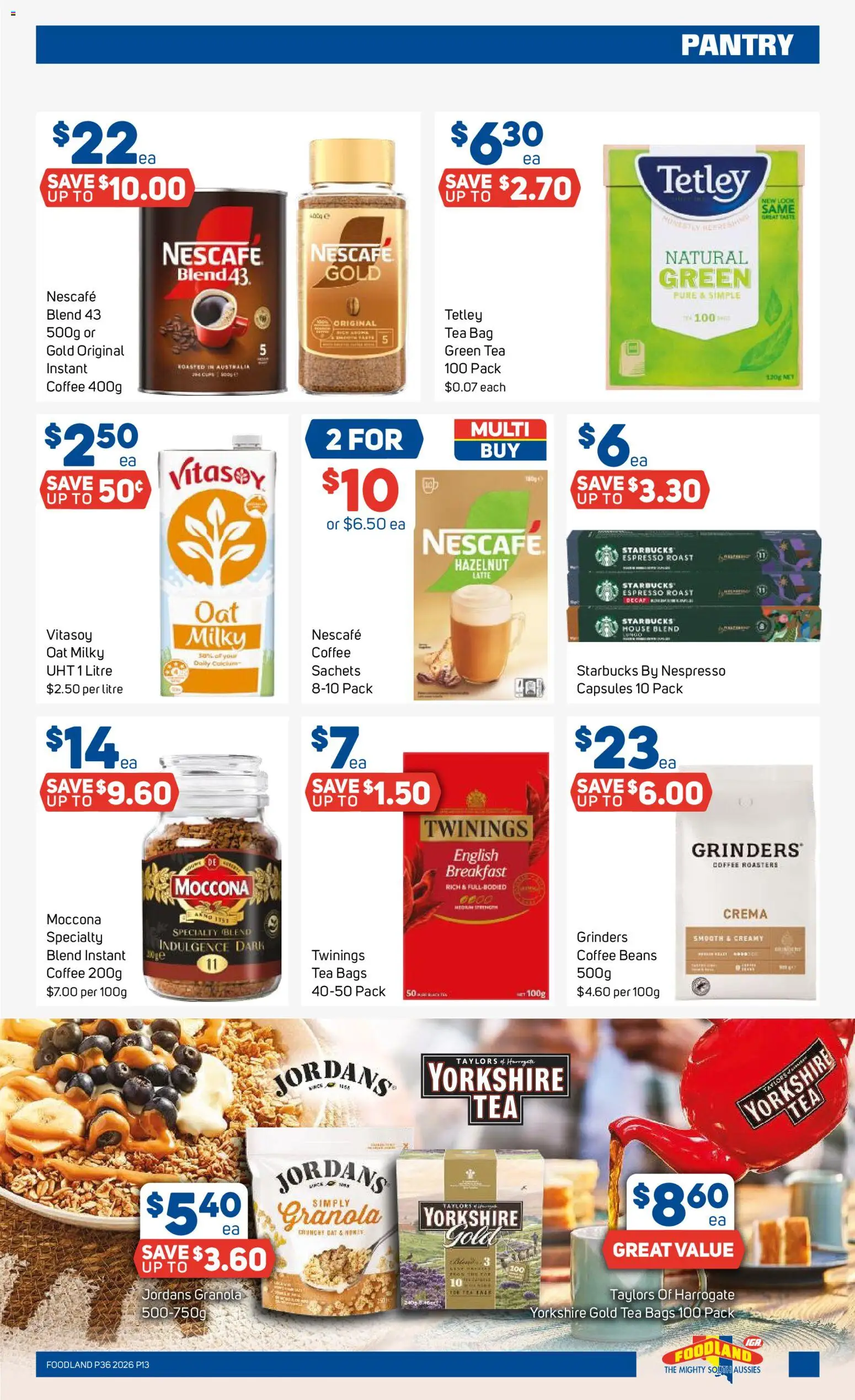 Foodland catalogue - valid from 02/09/2026 | Page: 13 | Products: Granola, Tea, Sachets, Beans