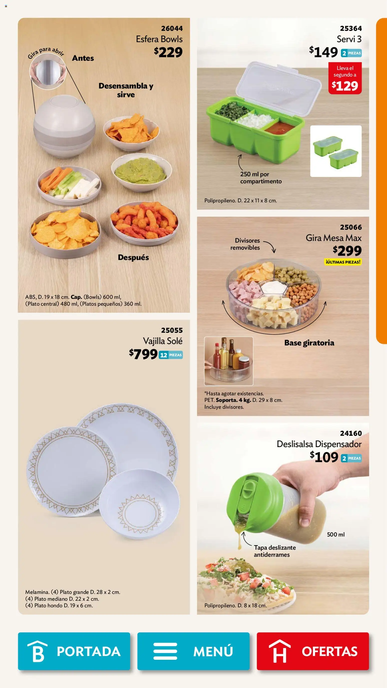 Nuevas ofertas de Betterware válidas en toda la República Mexicana desde el 03/08/2026. ¡Encuentra las mejores ofertas en Betterware campaña 8 2026! | Página: 43 | Productos: Vajilla, Mesa