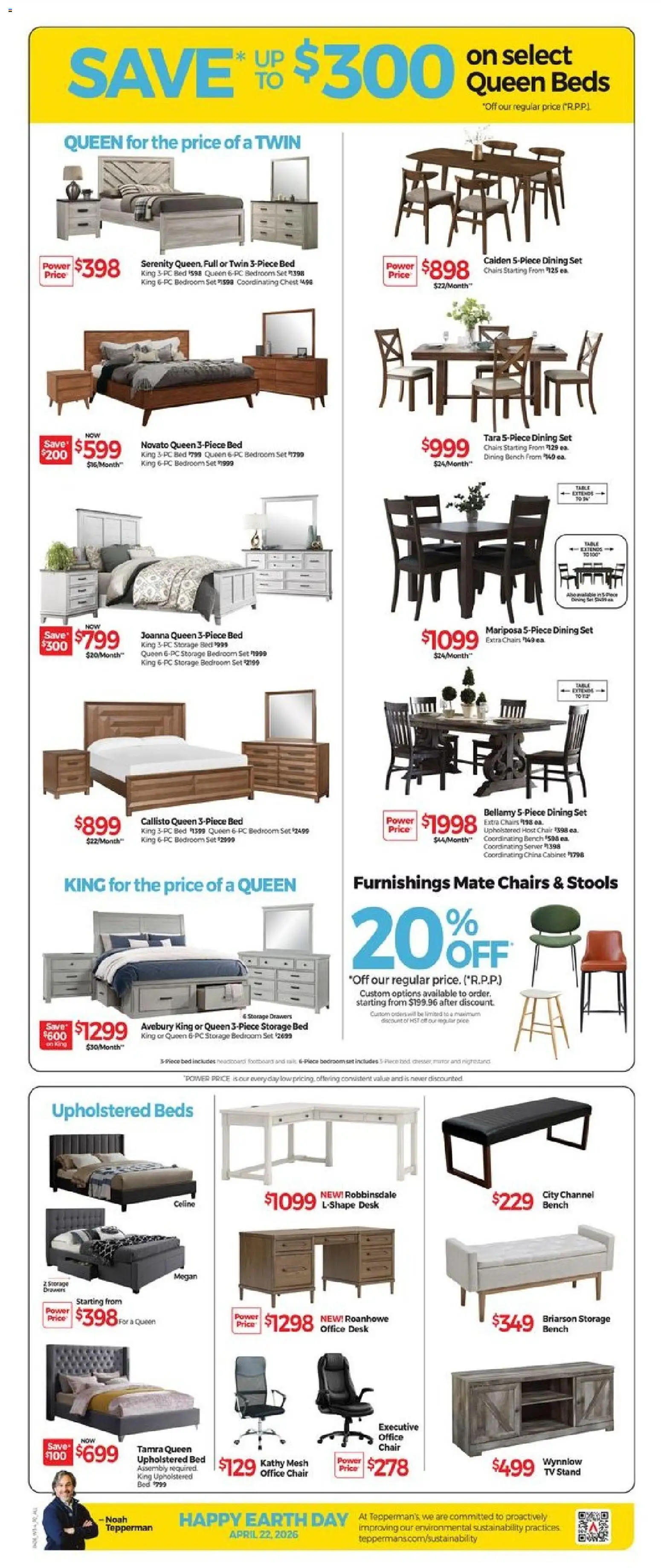Tepperman's flyer valid from 17.04.2026 | Page: 3 | Products: Tv, Chair, Office desk, Mirror