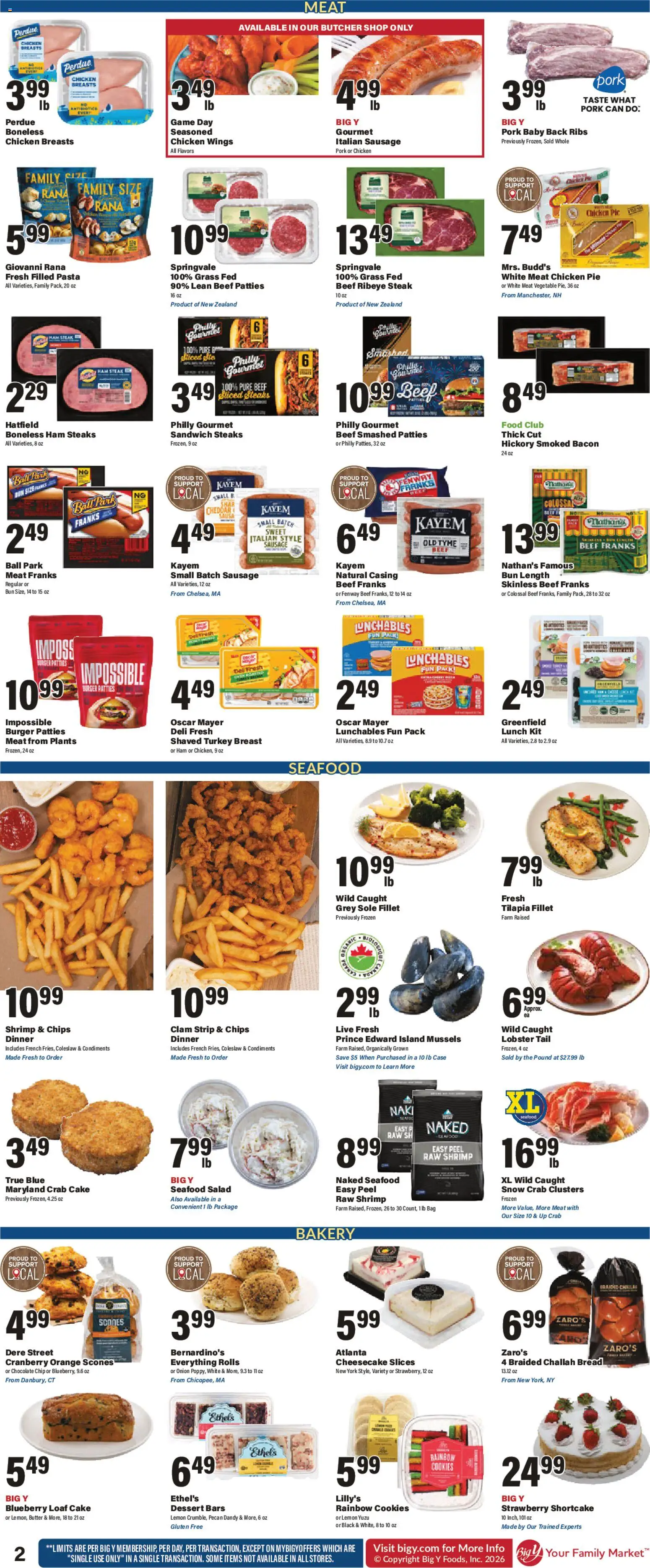 Big Y Weekly Ad - valid from 04.06.2026 | Page: 3 | Products: Chips, Cookies, Sausage, Cheesecake