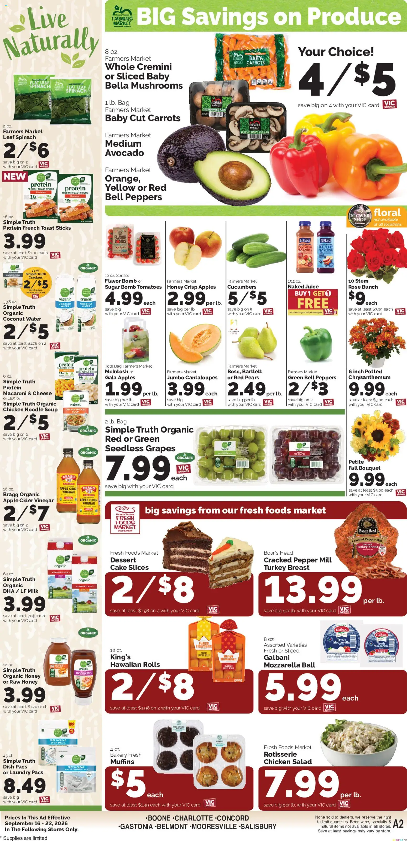 Harris Teeter Weekly Ad - valid from 09/16/2026 | Page: 11 | Products: Spinach, Tomatoes, Dessert, Cucumbers