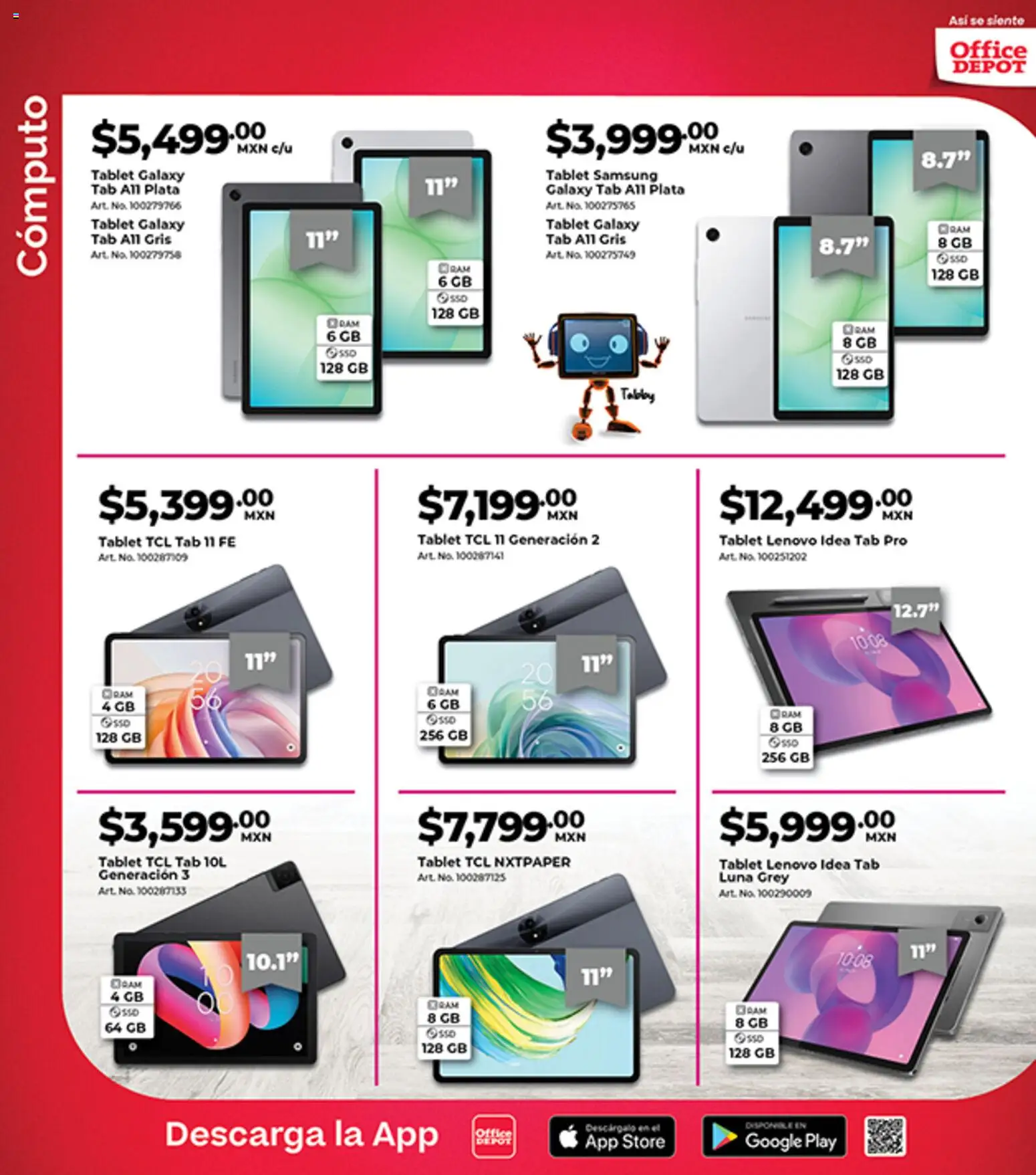 Nuevas ofertas de Office Depot válidas en toda la República Mexicana desde el 01.05.2026. ¡Encuentra las mejores ofertas en Office Depot catálogo! | Página: 22 | Productos: Tablet