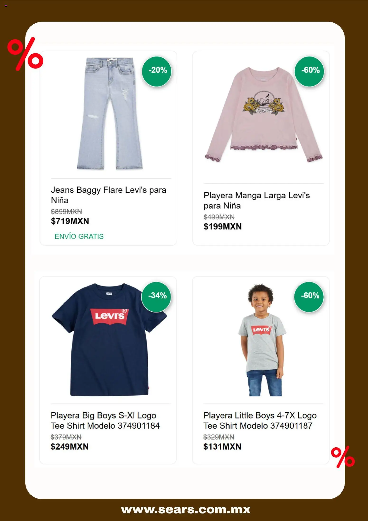 Nuevas ofertas de Sears válidas en toda la República Mexicana desde el 23/07/2026. ¡Encuentra las mejores ofertas en Sears promociones! | Página: 3 | Productos: Manga, Playera