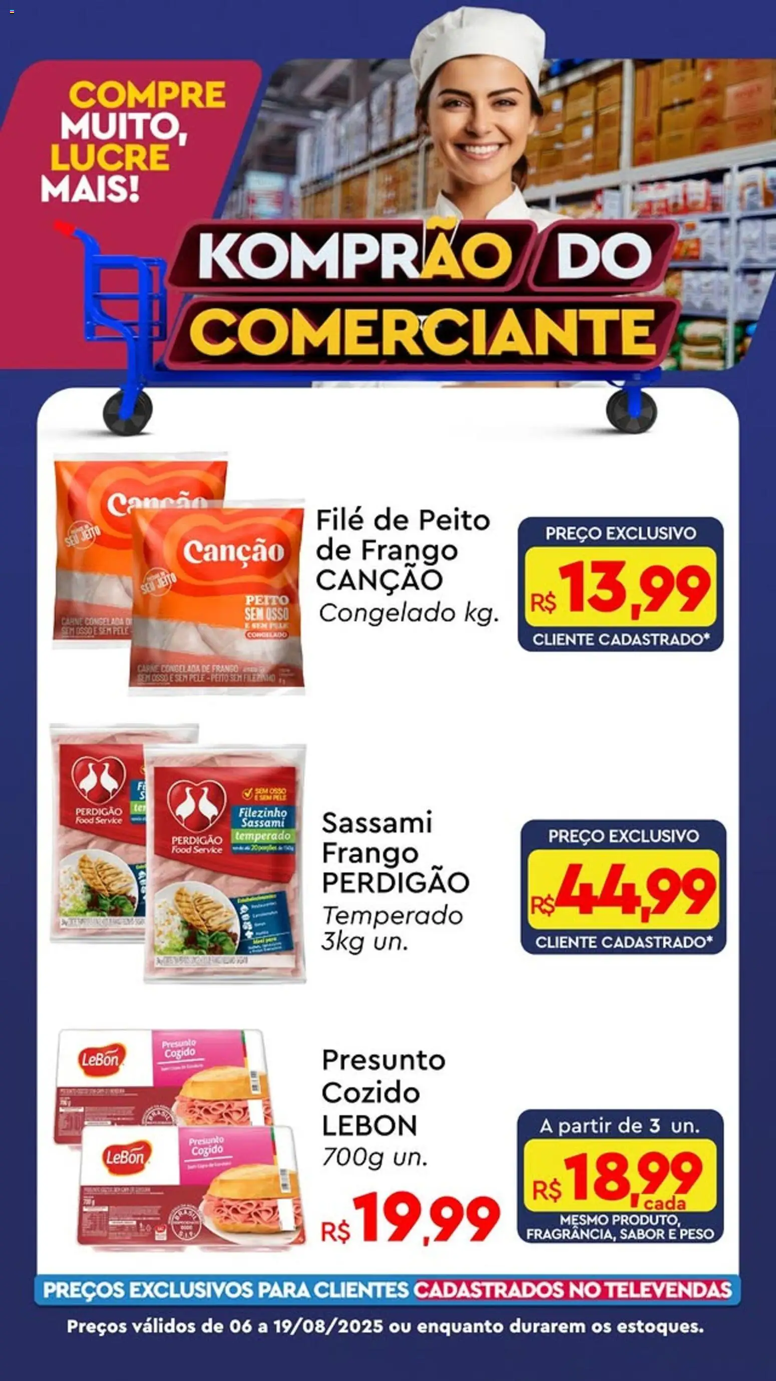 Komprao Atacadista Folheto - válido de 06/08/2026 | Página: 2 | Produtos: Presunto, Carne, Frango