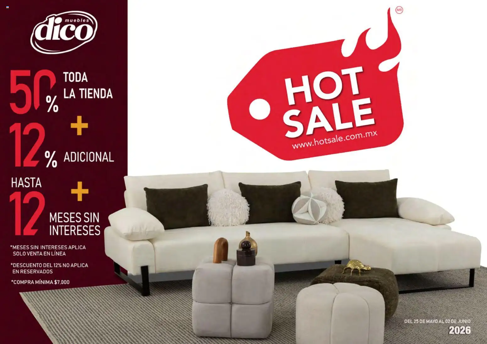 Nuevas ofertas de Muebles Dico válidas en toda la República Mexicana desde el 25.05.2026. ¡Encuentra las mejores ofertas en Muebles Dico - Hot Sale 2026 | Pacifico! | Página: 1