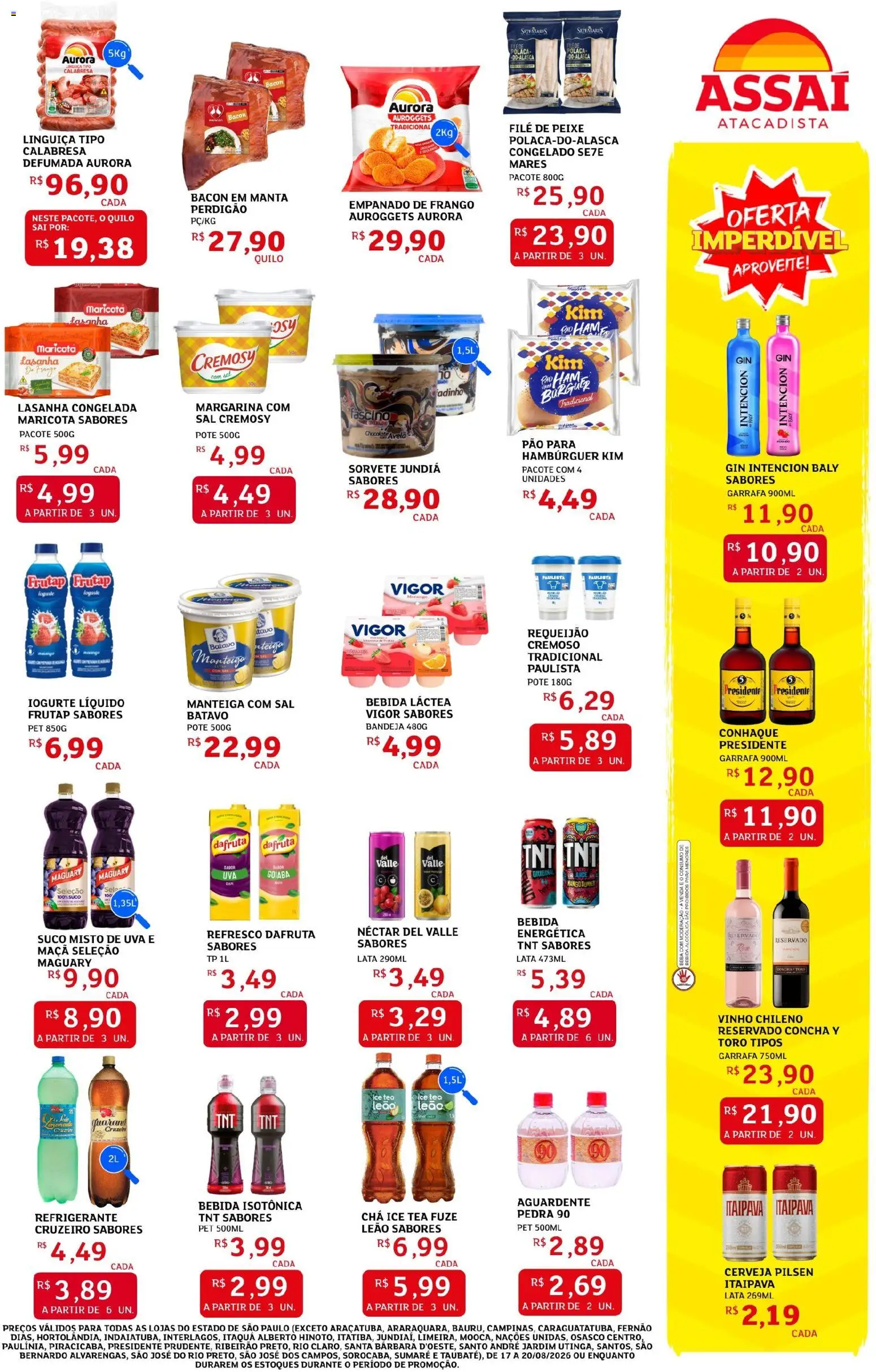 Assaí Atacadista Folheto - válido de 17/08/2026 | Página: 3 | Produtos: Bebida energética, Uva, Linguiça, Refrigerante