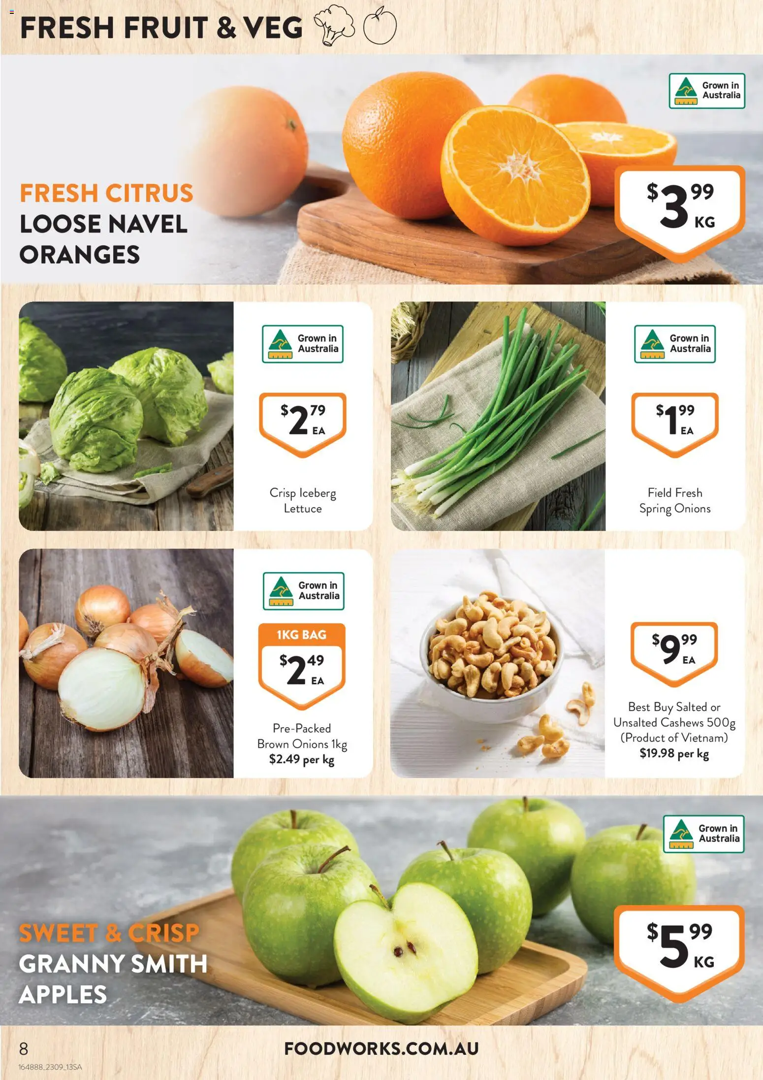 Foodworks catalogue - valid from 23/09/2026 | Page: 8 | Products: Lettuce, Oranges, Fruit, Bag