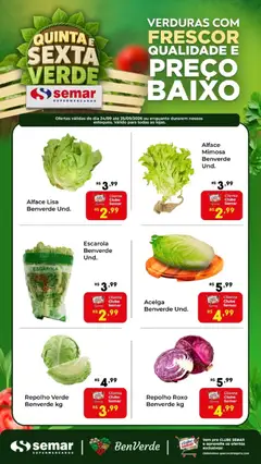 Semar Supermercado ofertas Quinta e Sexta Verde - Pré-Visualização do folheto da loja Semar Supermercado, válido de 24/09/2026
