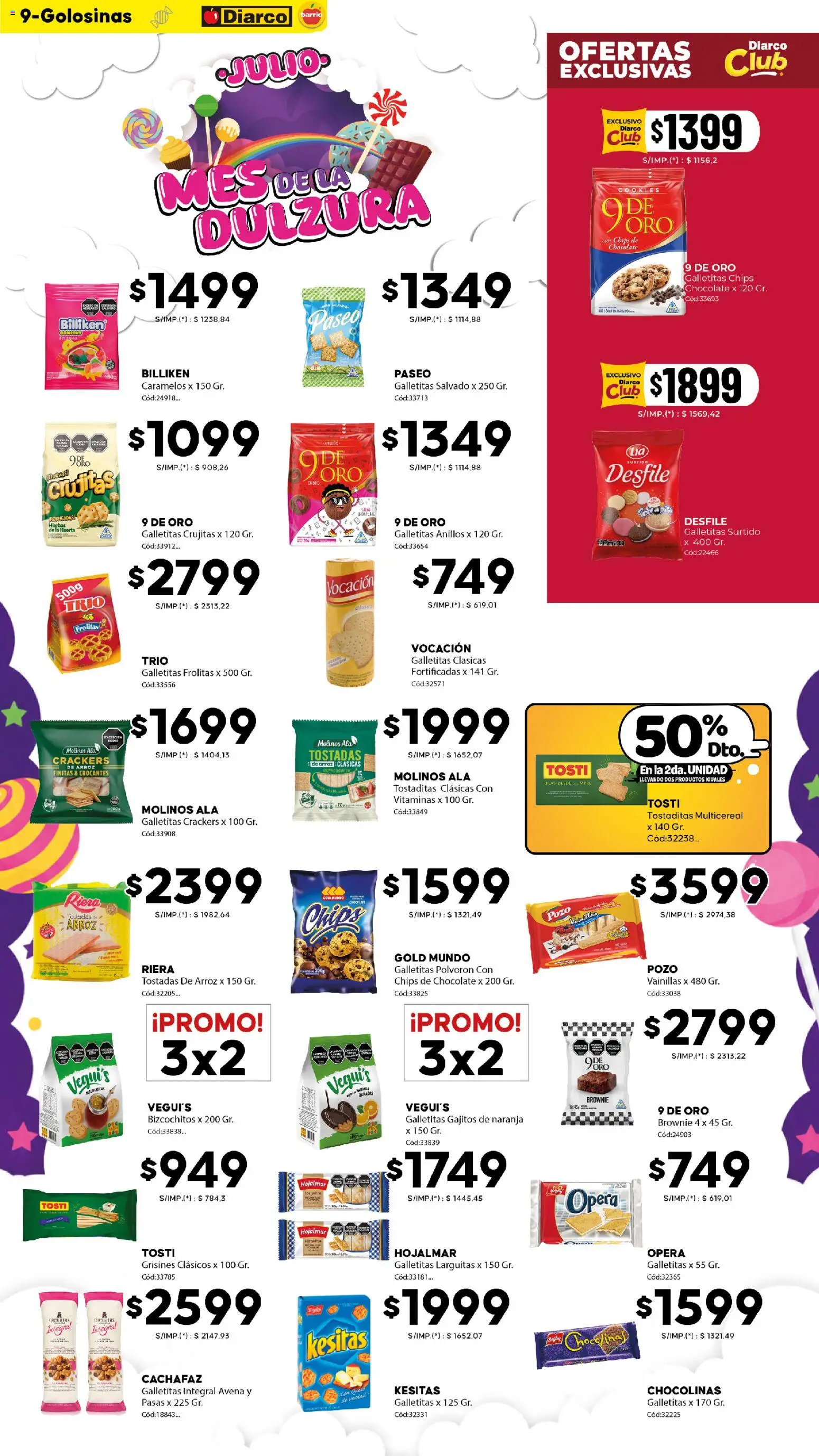 Diarco - Ofertas Diarco Barrio │ válido desde el 06/07/2026 | Página: 9 | Productos: Vitaminas, Avena, Chocolate, Arroz