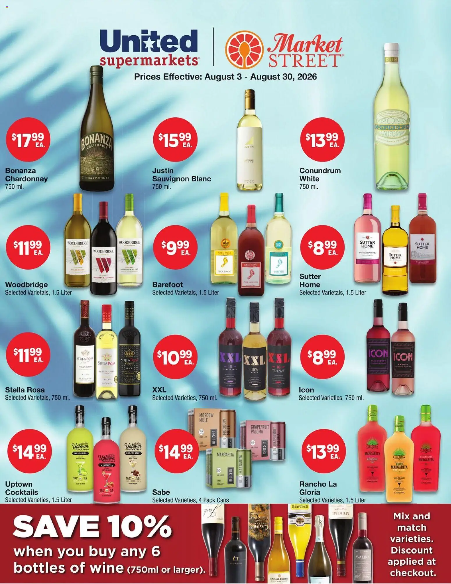 United Supermarkets - Standalone Flyer - valid from 08/03/2026 | Page: 2 | Products: Wine, Grapefruit, Peach