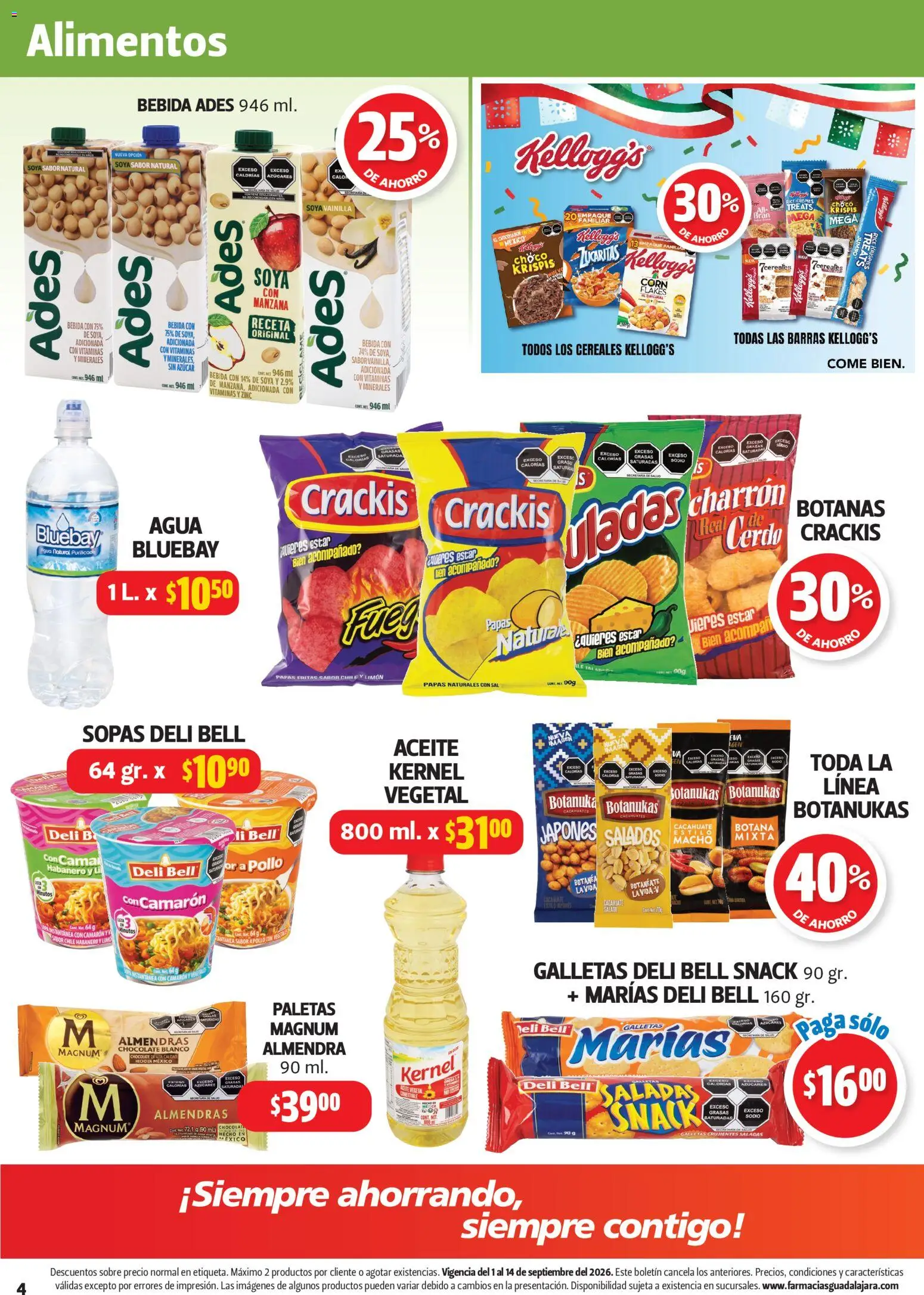 Nuevas ofertas de Farmacia Guadalajara válidas en toda la República Mexicana desde el 01/09/2026. ¡Encuentra las mejores ofertas en Farmacia Guadalajara catálogo! | Página: 4 | Productos: Paletas, Chocolate blanco, Limón, Galletas