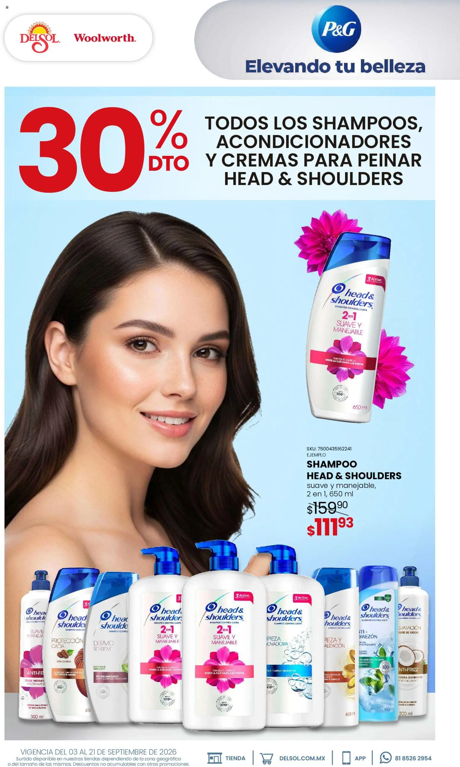 Nuevas ofertas de Del Sol y Woolworth válidas en toda la República Mexicana desde el 03/09/2026. ¡Encuentra las mejores ofertas en Del Sol y Woolworth catálogo Beauty Days! | Página: 3 | Productos: Coco, Shampoo, Head & Shoulders